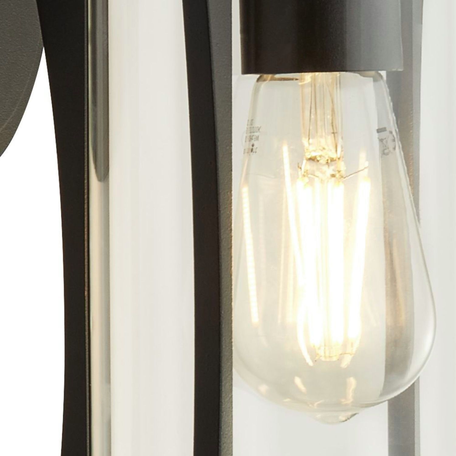 Wandlampe außen IP44 E27 Schwarz Glas Aluminium DIAZ