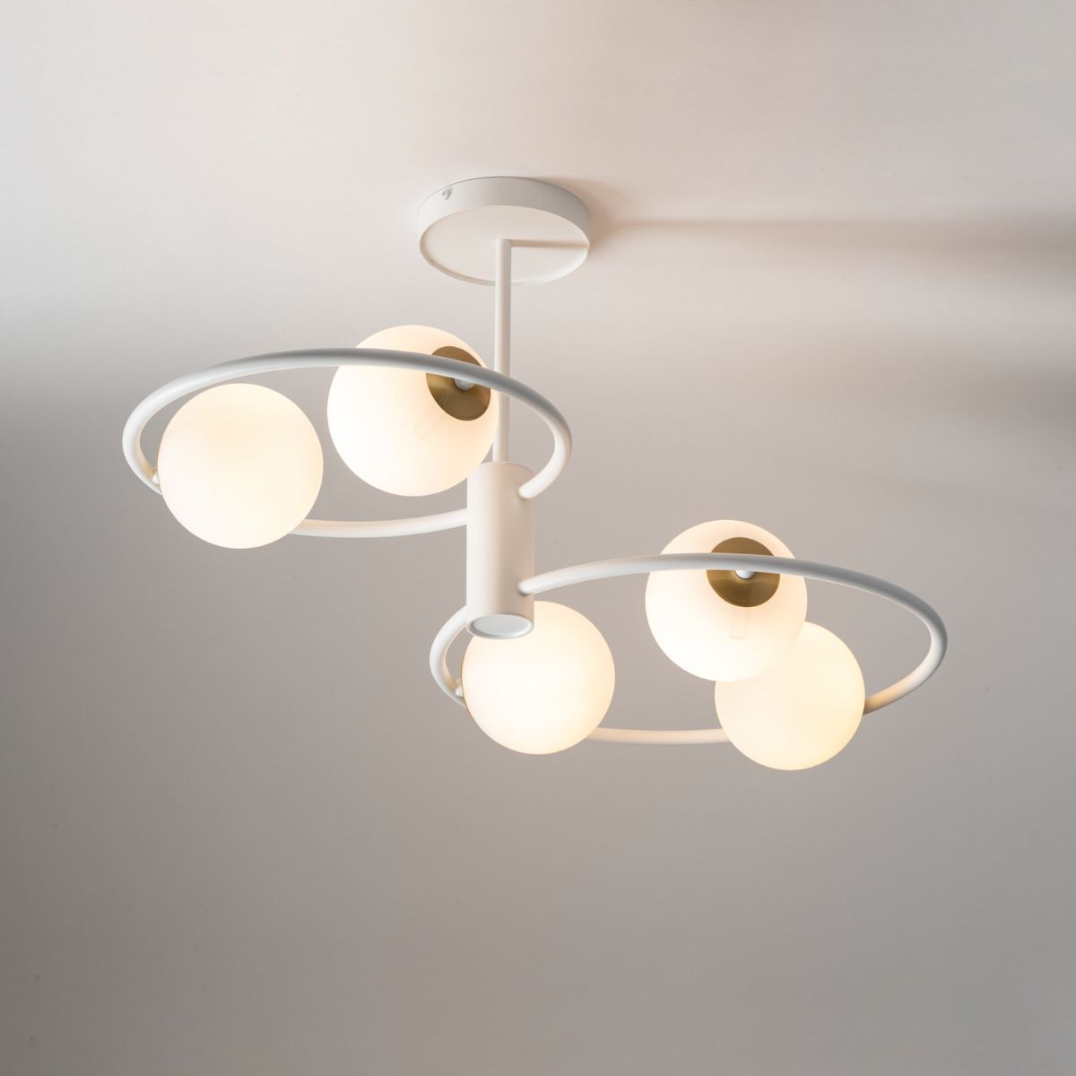 Moderne Deckenleuchte Glas Metall G9 5-flammig blendarm