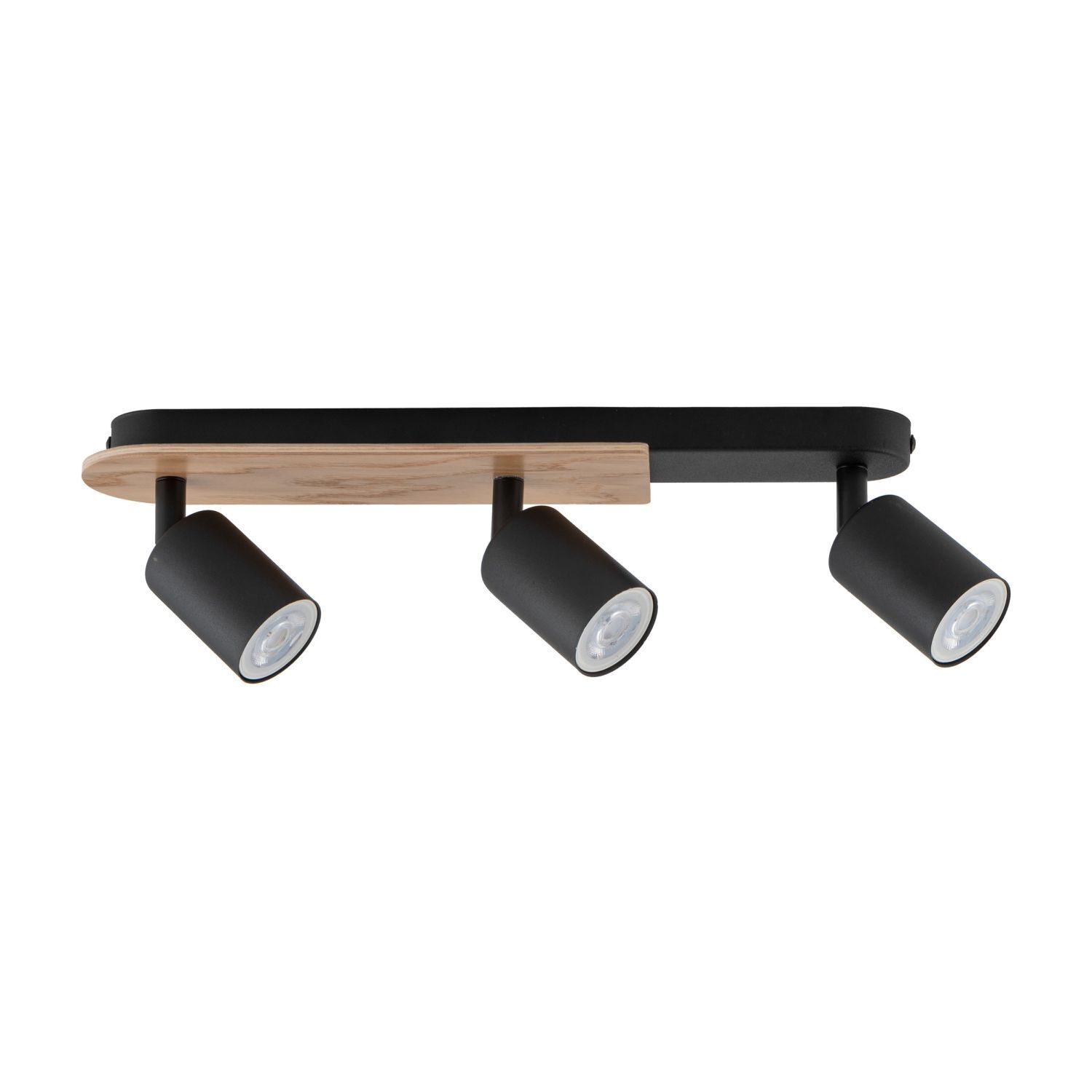 Aufbaustrahler 3-flammig GU10 51 cm Metall Holz Modern