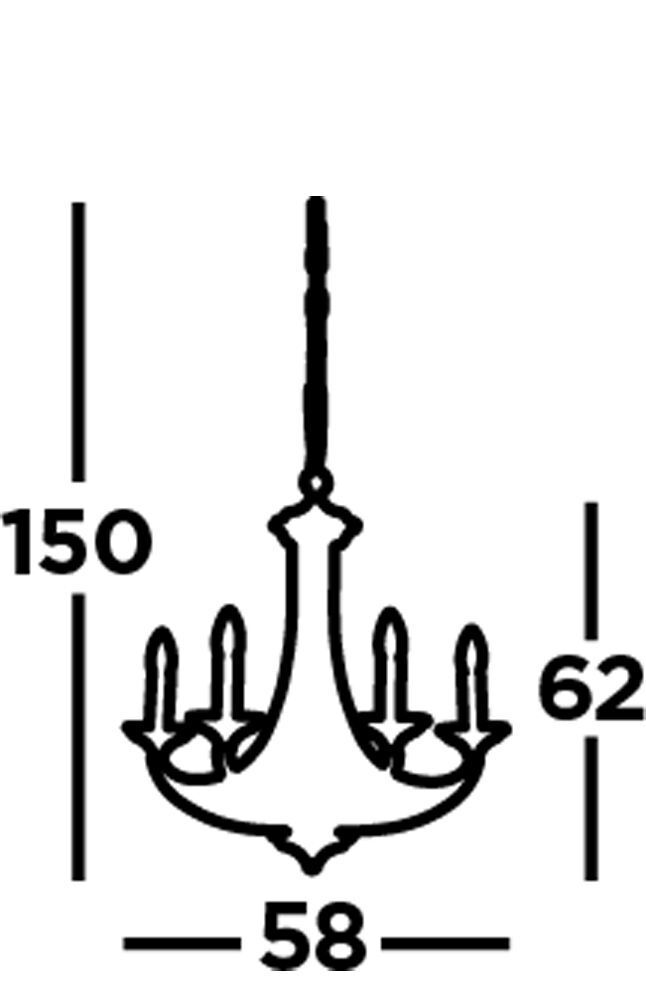 Kronleuchter in Bronze Ø 58 cm 5-flammig E14 Metall