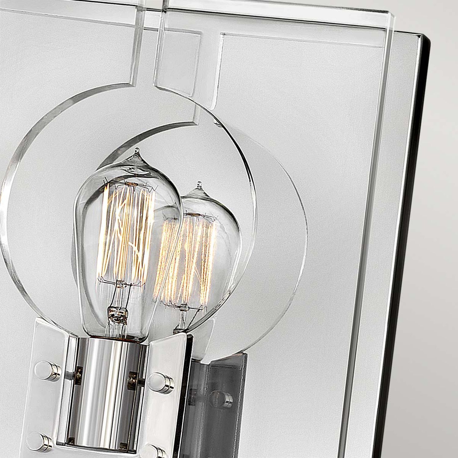 Wandleuchte quadratisch 26,1 cm hoch Nickel poliert E27