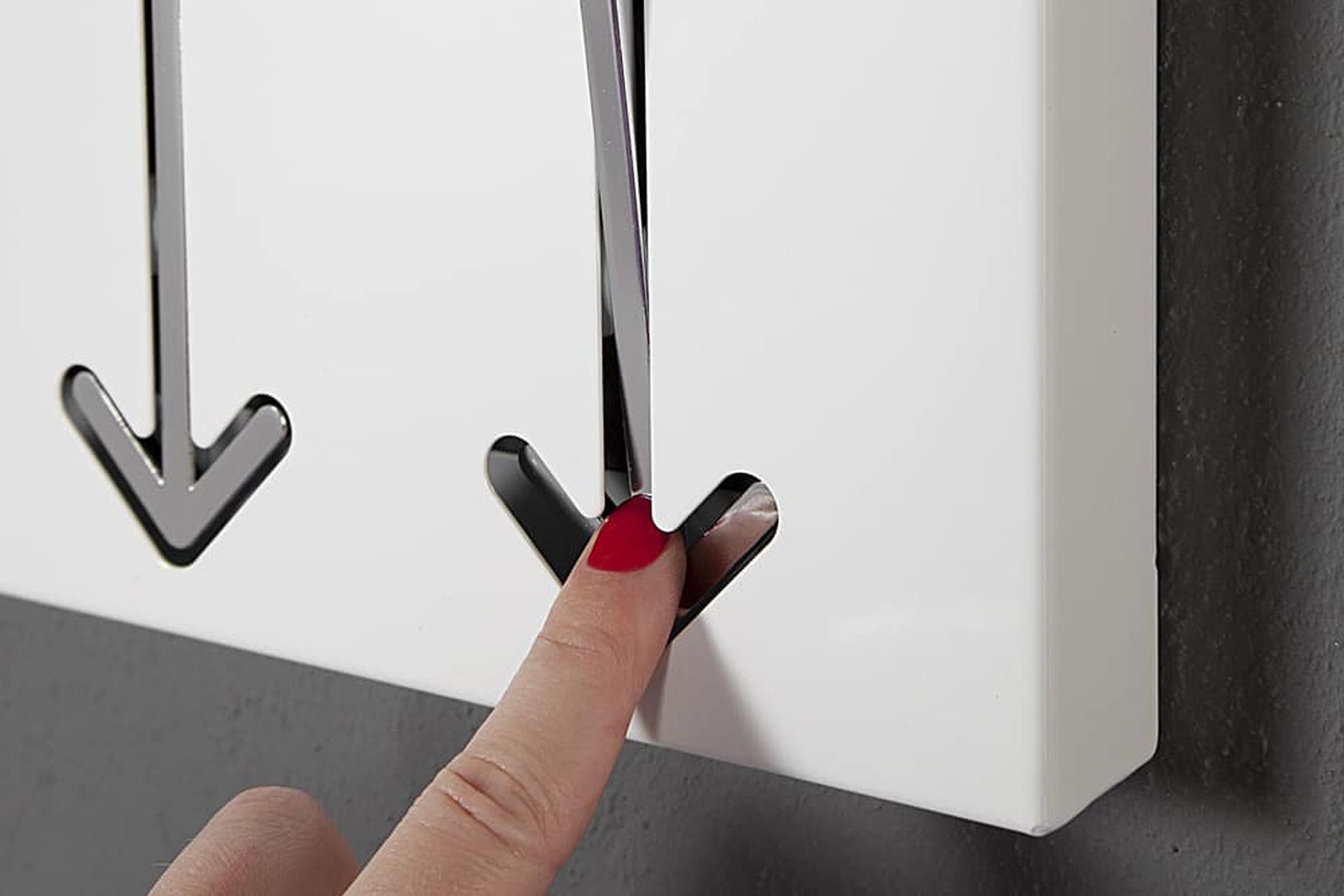 Wandgarderobe Metall 45 cm in Weiß