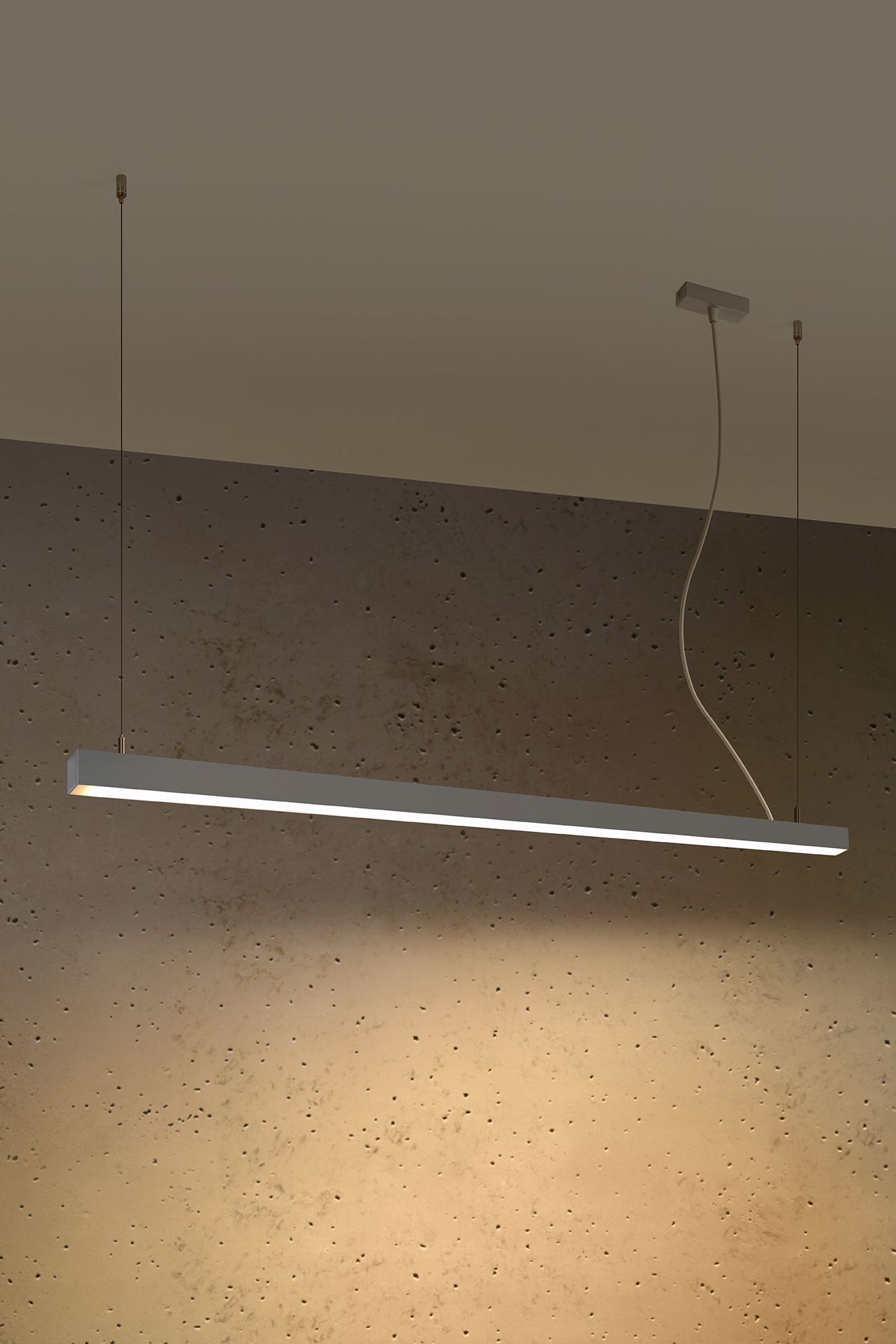 LED Hängeleuchte Metall 150 cm länglich 3000 K Grau