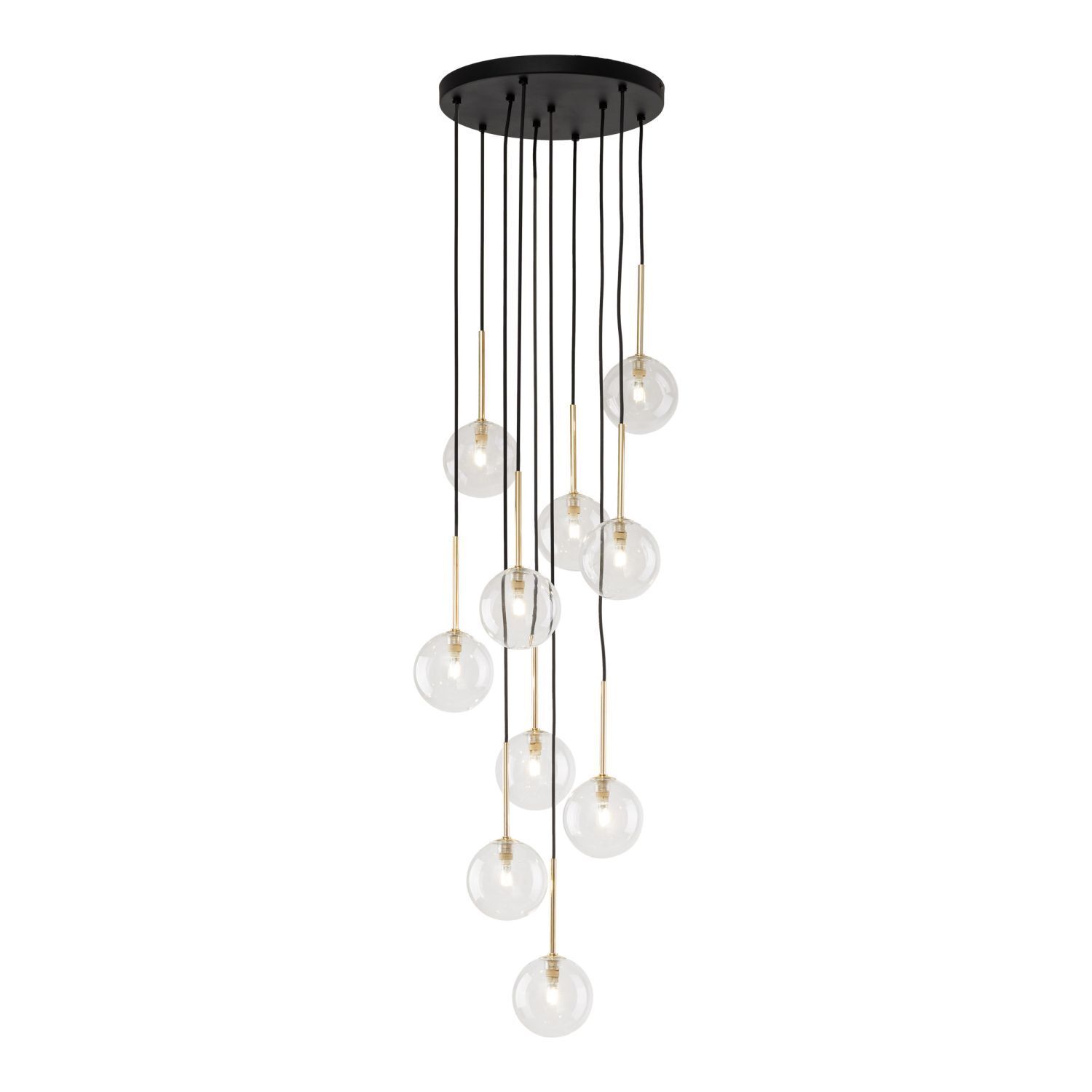 Hängeleuchte Kugel Metall Glas H: max. 145 cm verstellbar Leuchter, Lampe