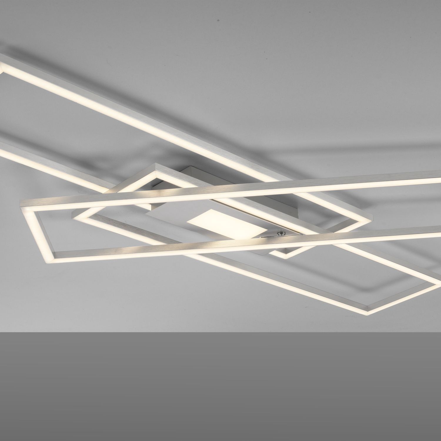 LED Deckenlampe dimmbar Metall in Stahl L:98,9 cm 45 W Deckenleuchte, Gerät, Deckenventilator, Elektrisches Gerät