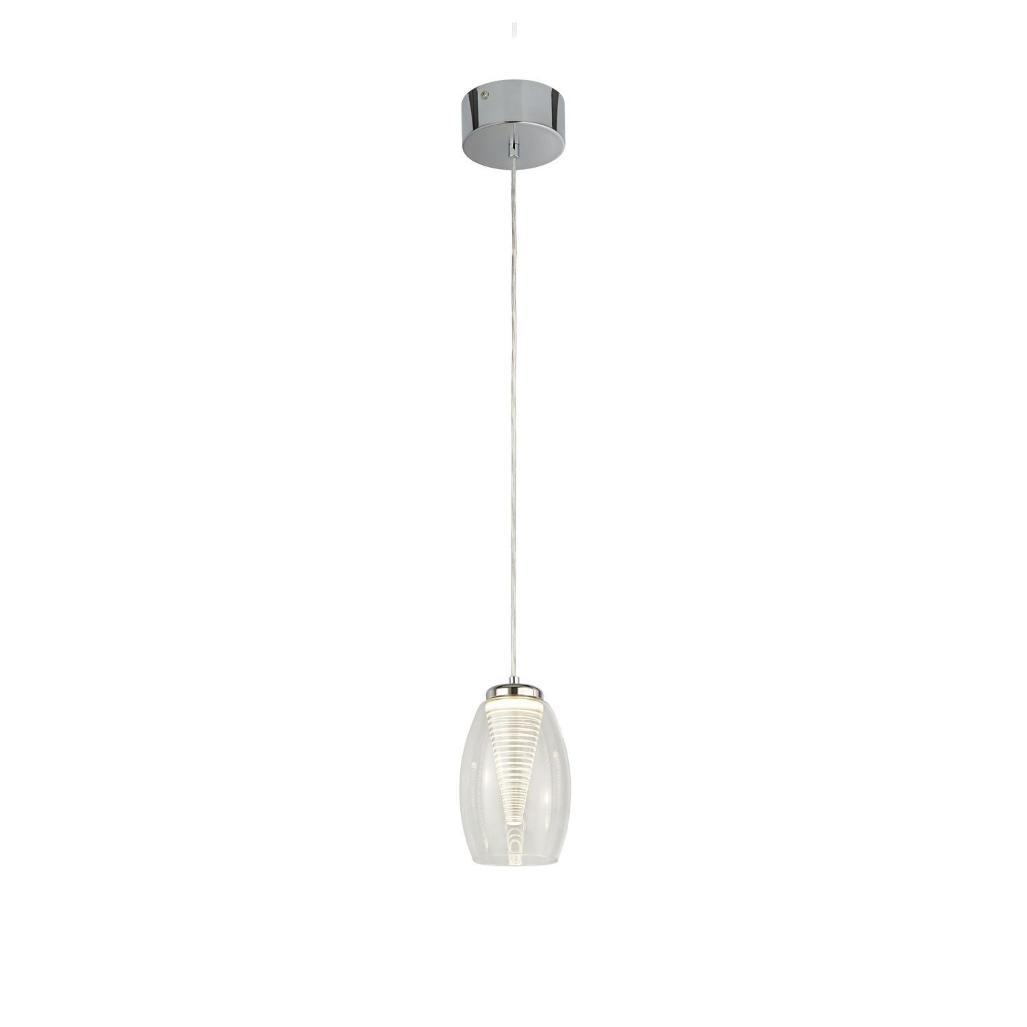 LED Hängelampe Glas verstellbar Ø 11,5 cm 3000 K