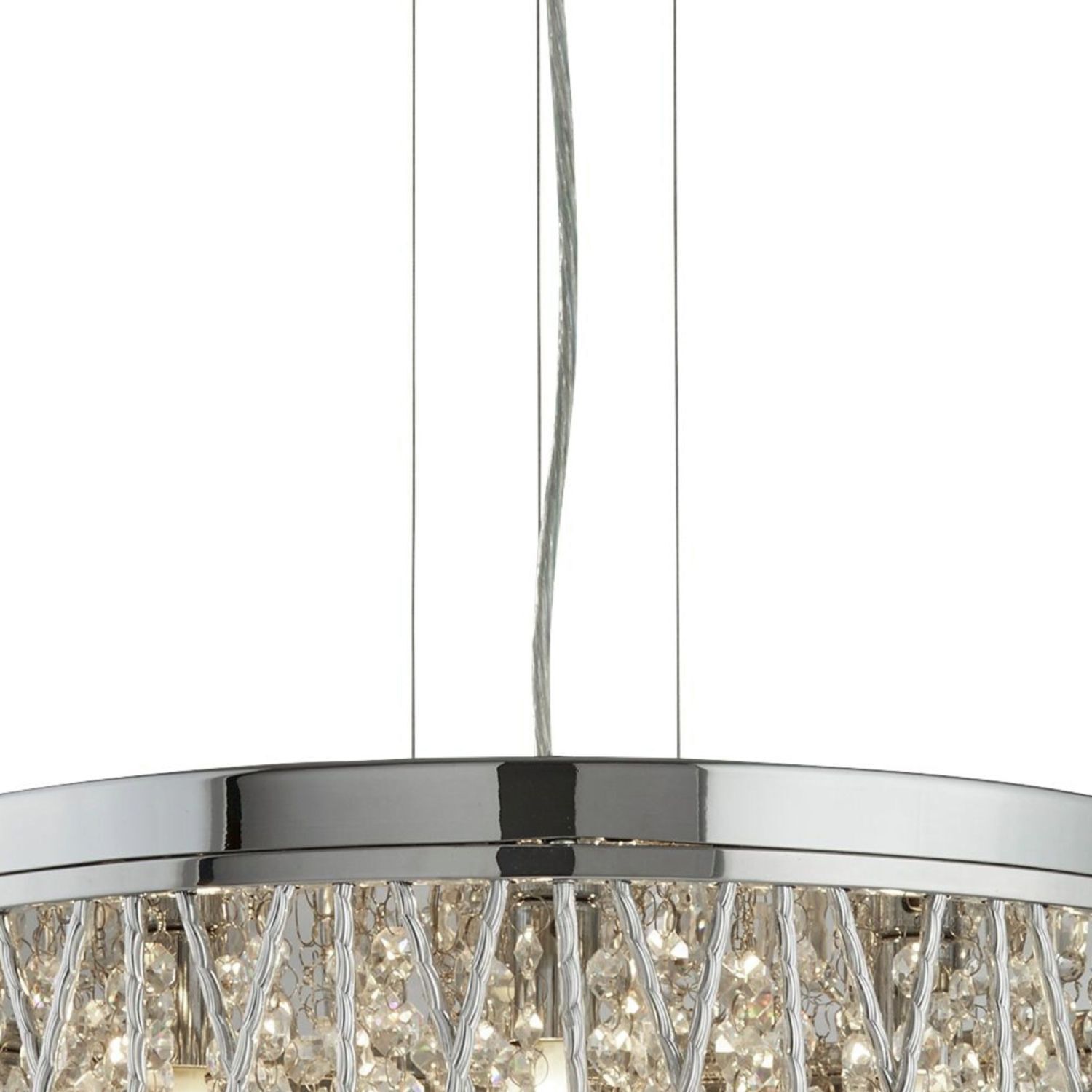 Hängelampe Kristall Ø 48 cm H: max. 135 cm verstellbar 7x G9