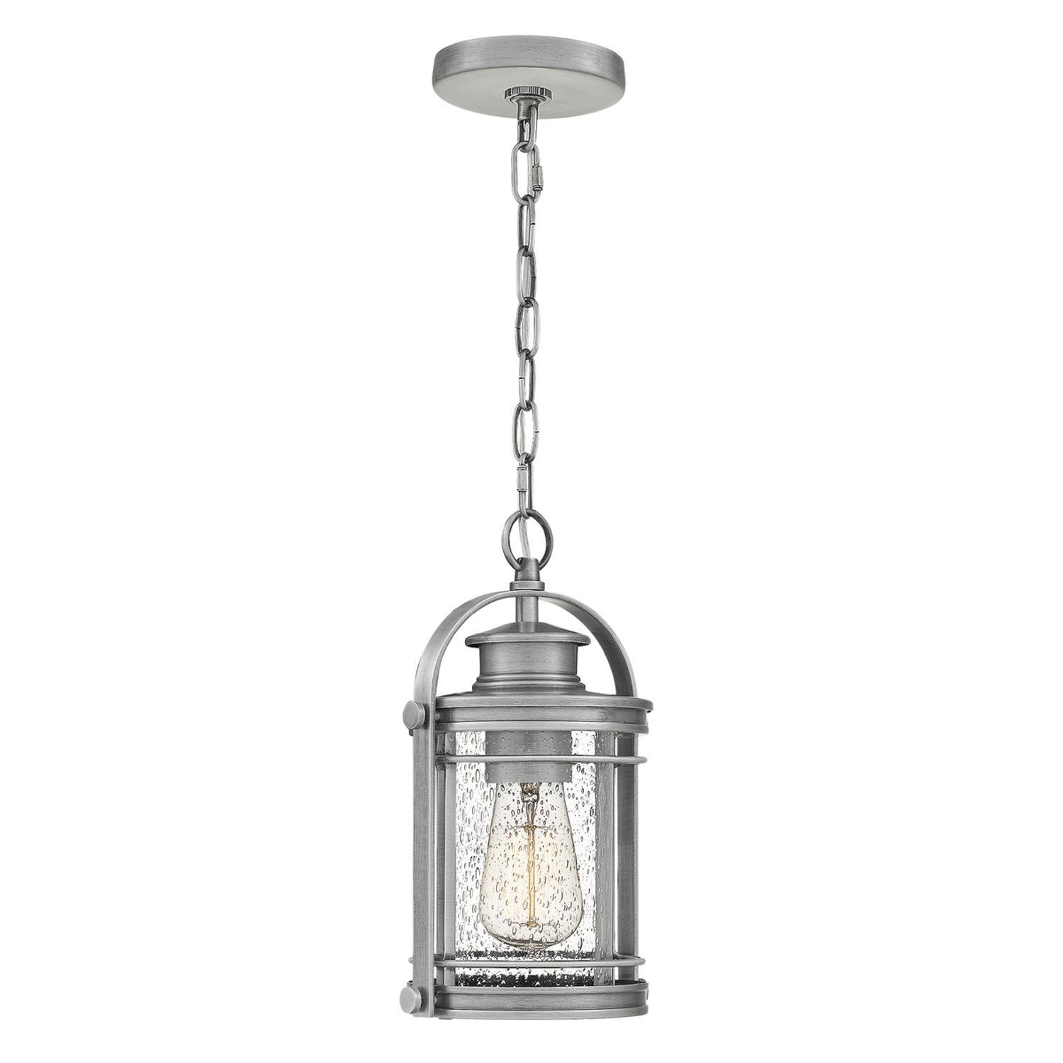 Außenlampe hängend Glas Alu E27 IP44 höhenverstellbar Maritim
