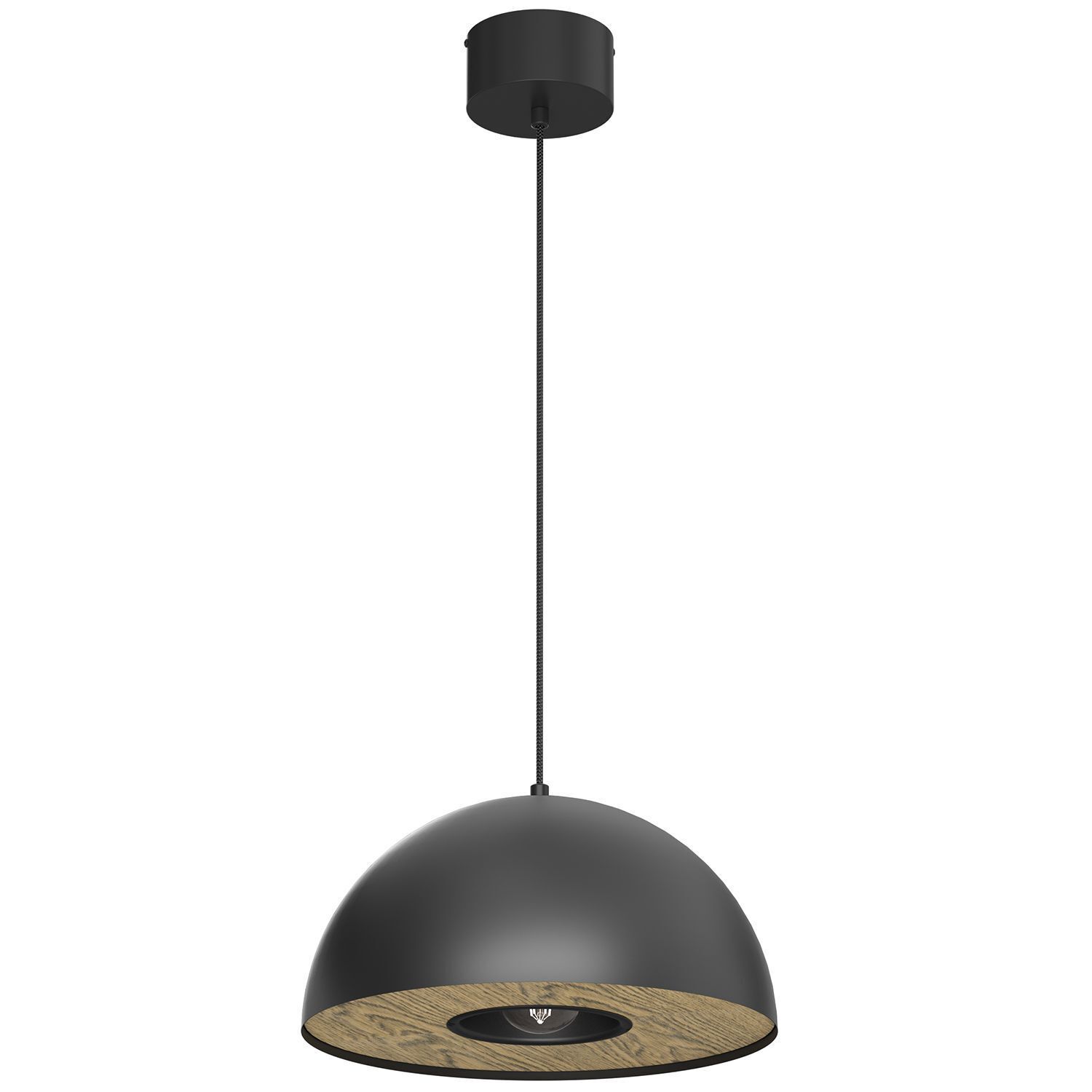 Runde Hängelampe Metallschirm Schwarz Ø35 cm E27 Loft