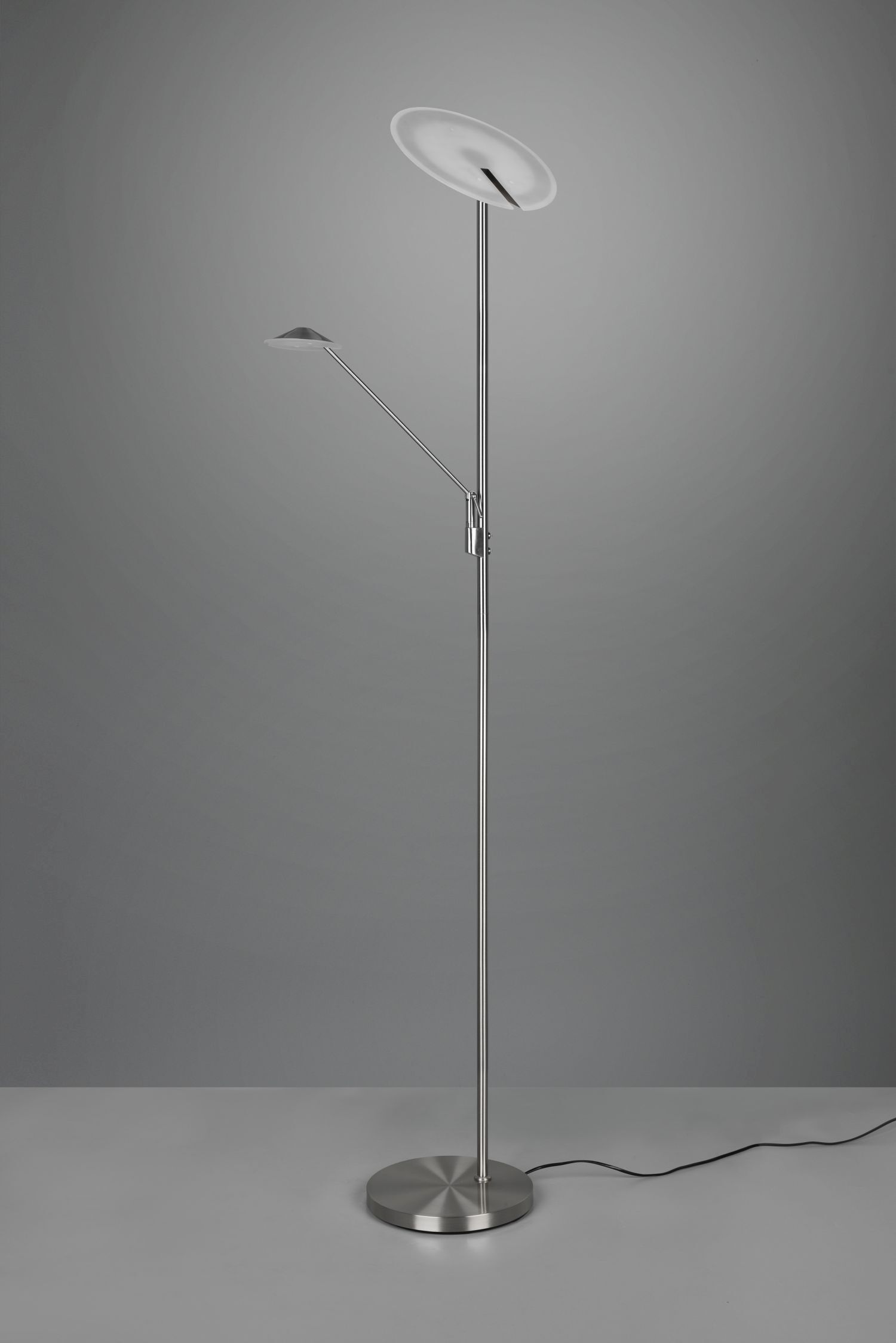 Dimmbare LED Stehleuchte flexibel 180 cm in Nickel