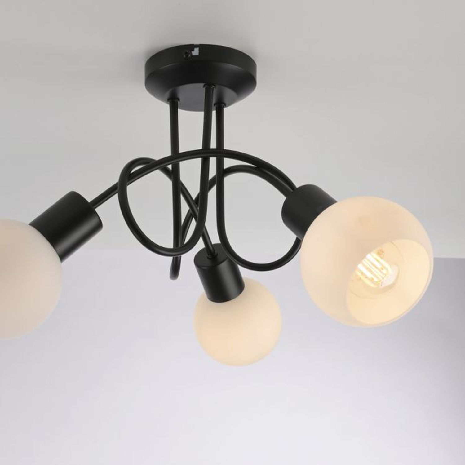 Deckenlampe Metall Glas L:38 cm inkl E14 dekorativ