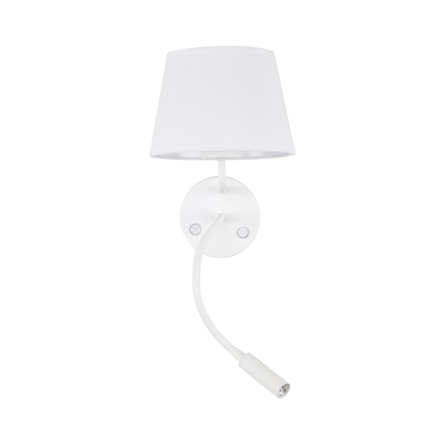 Wandleuchte Schwanenhals Schalter H: 50 cm Metall Stoff Lampe, Lampenschirm, Tischlampe