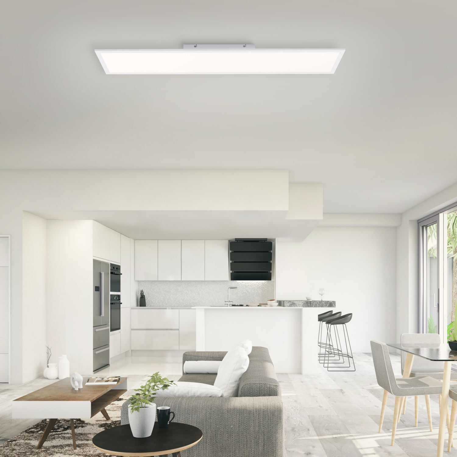 LED Deckenlampe mit Fernbedienung Dimmer 3100 lm 100 cm