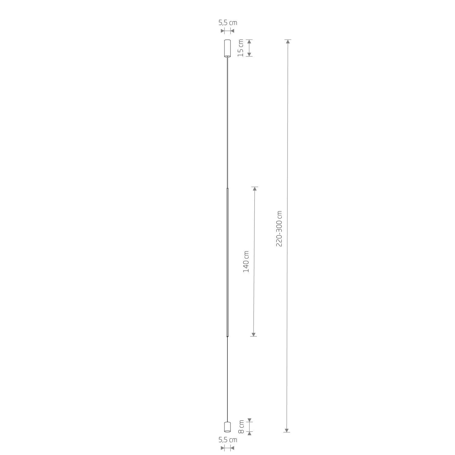 LED Pendelleuchte Schwarz Ø 5,5 cm Metall schmal