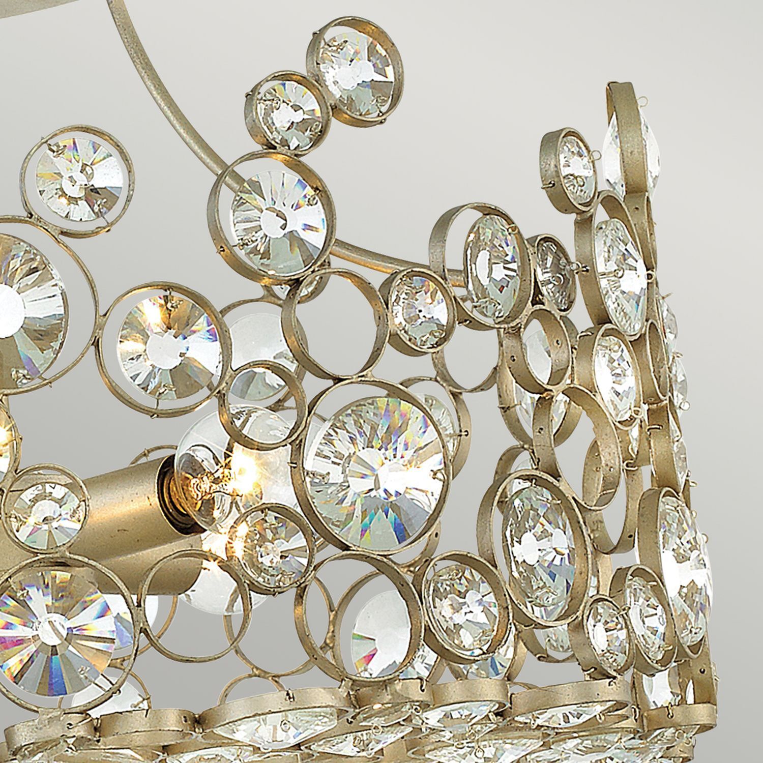 Deckenleuchte Kristall Metall in Blattsilber THYMI Leuchter, Lampe, Zubehör