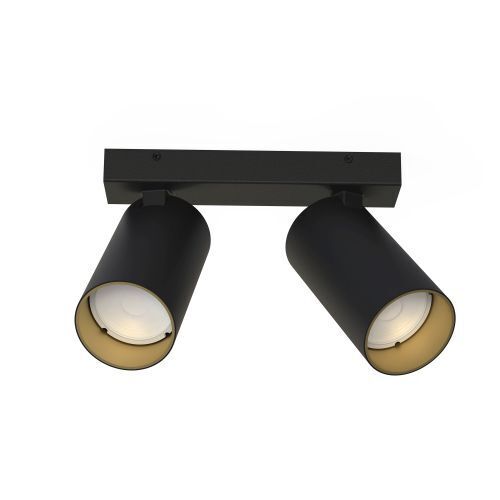 Eleganter Deckenstrahler Schwarz Gold 2x GU10 L:17-31cm