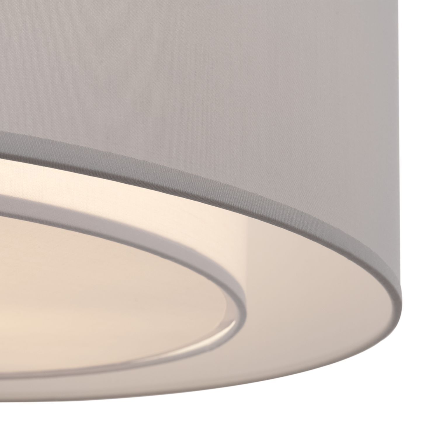 Deckenlampe Metall Stoff rund Ø 52 cm Chrom Hellgrau