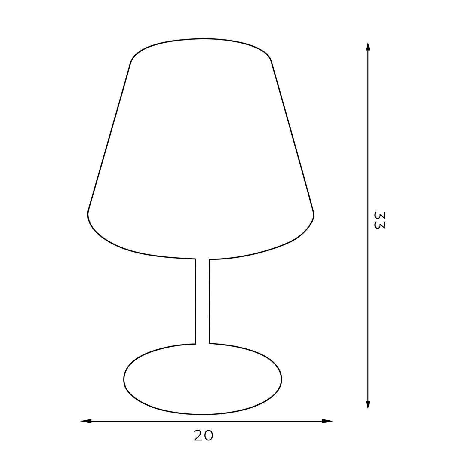 Nachttischleuchte Stoff Metall H:33 cm E27 in Weiß Gold