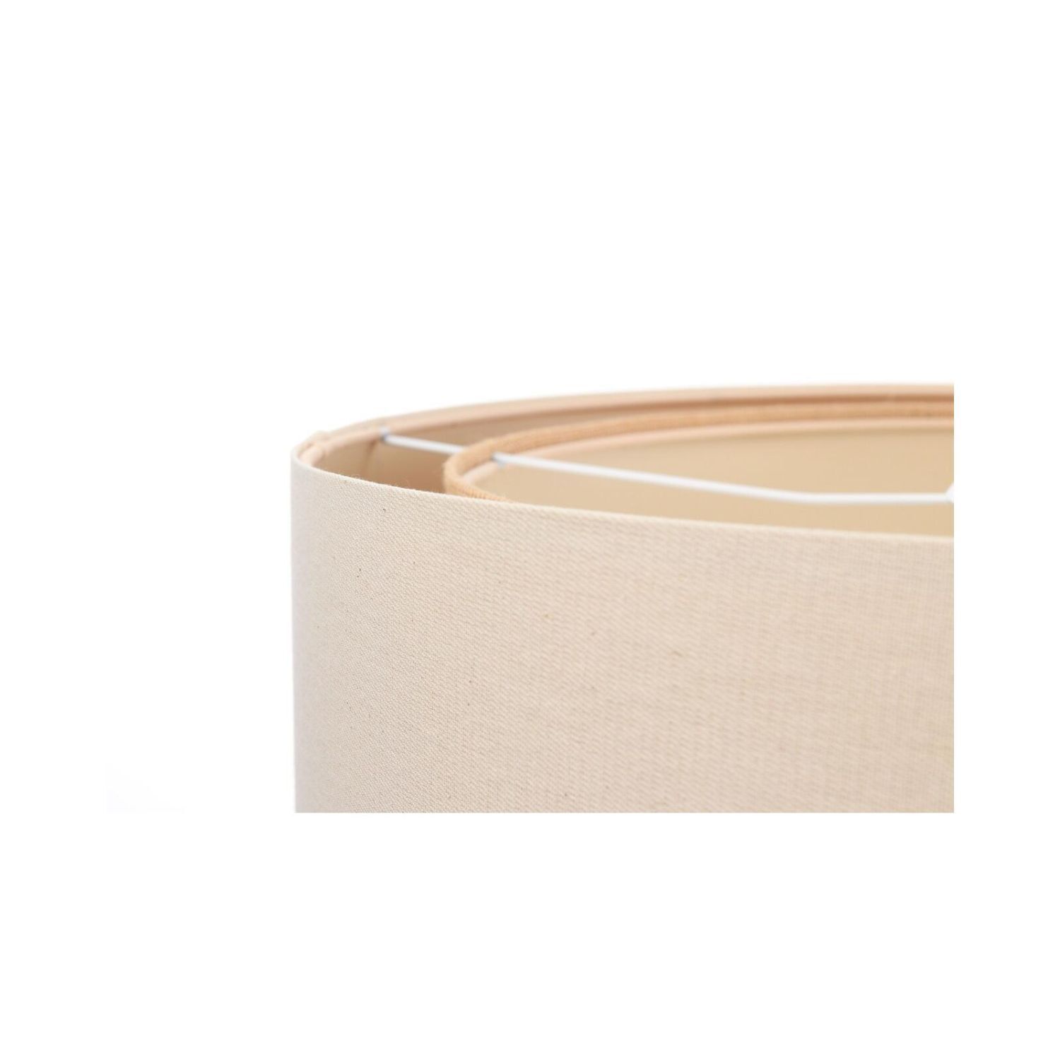 Hängelampe Leinen E27 rund Ø 50 cm Creme Beige wohnlich