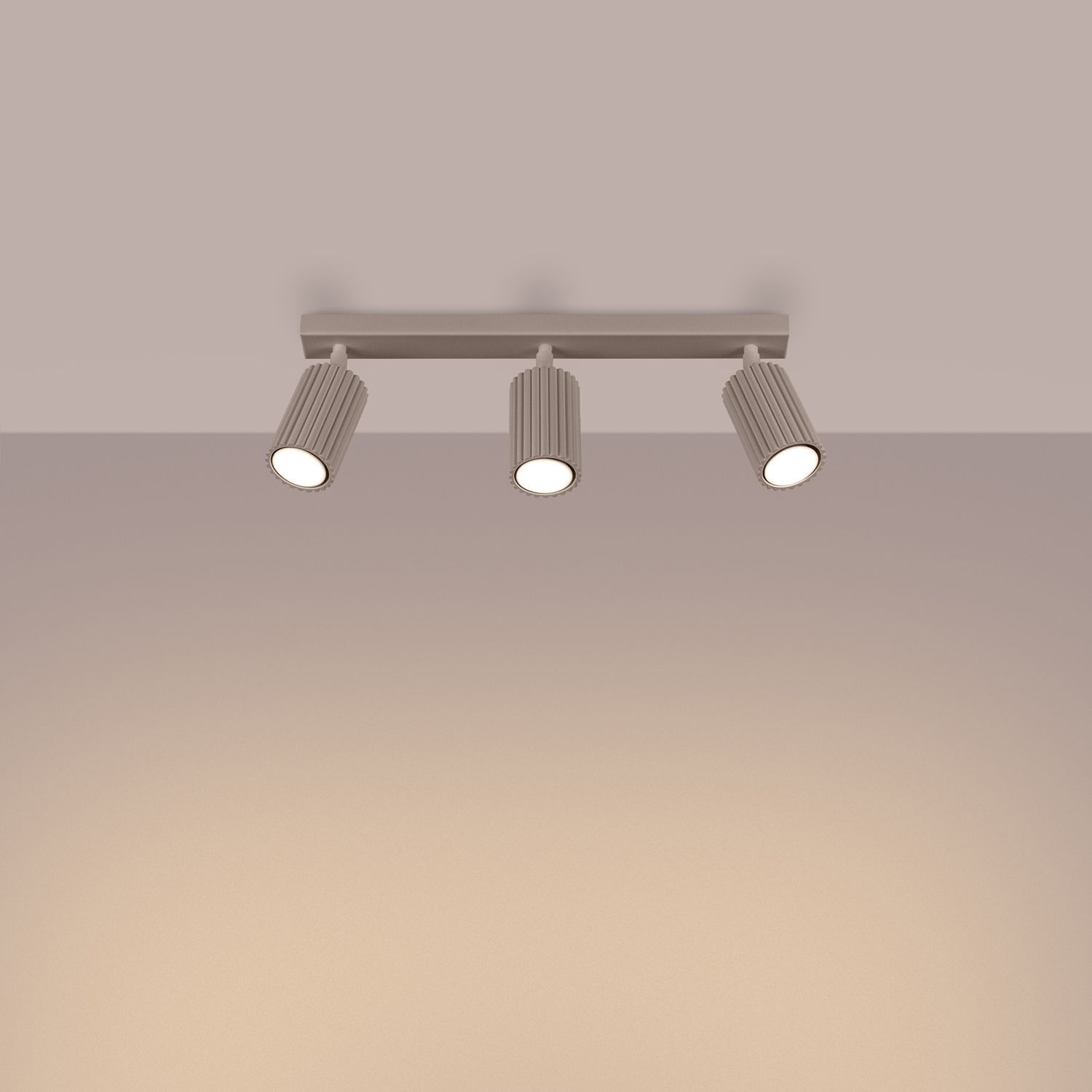 Deckenstrahler 3-flammig verstellbar 45 cm GU10 Taupe Beleuchtung, Deckenleuchte, Leuchte