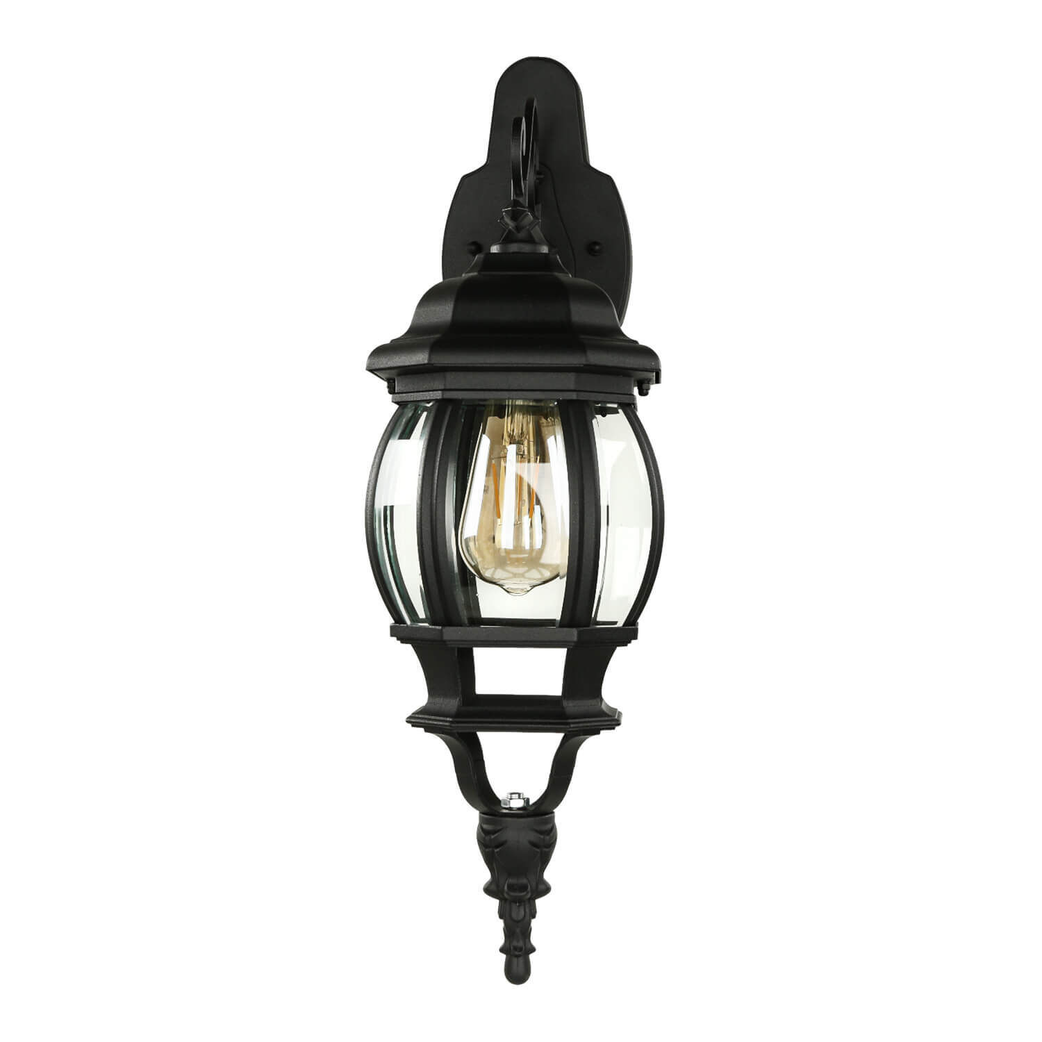 Außenleuchte, Wandleuchte, Laterne, Glaslampe, Schwarz