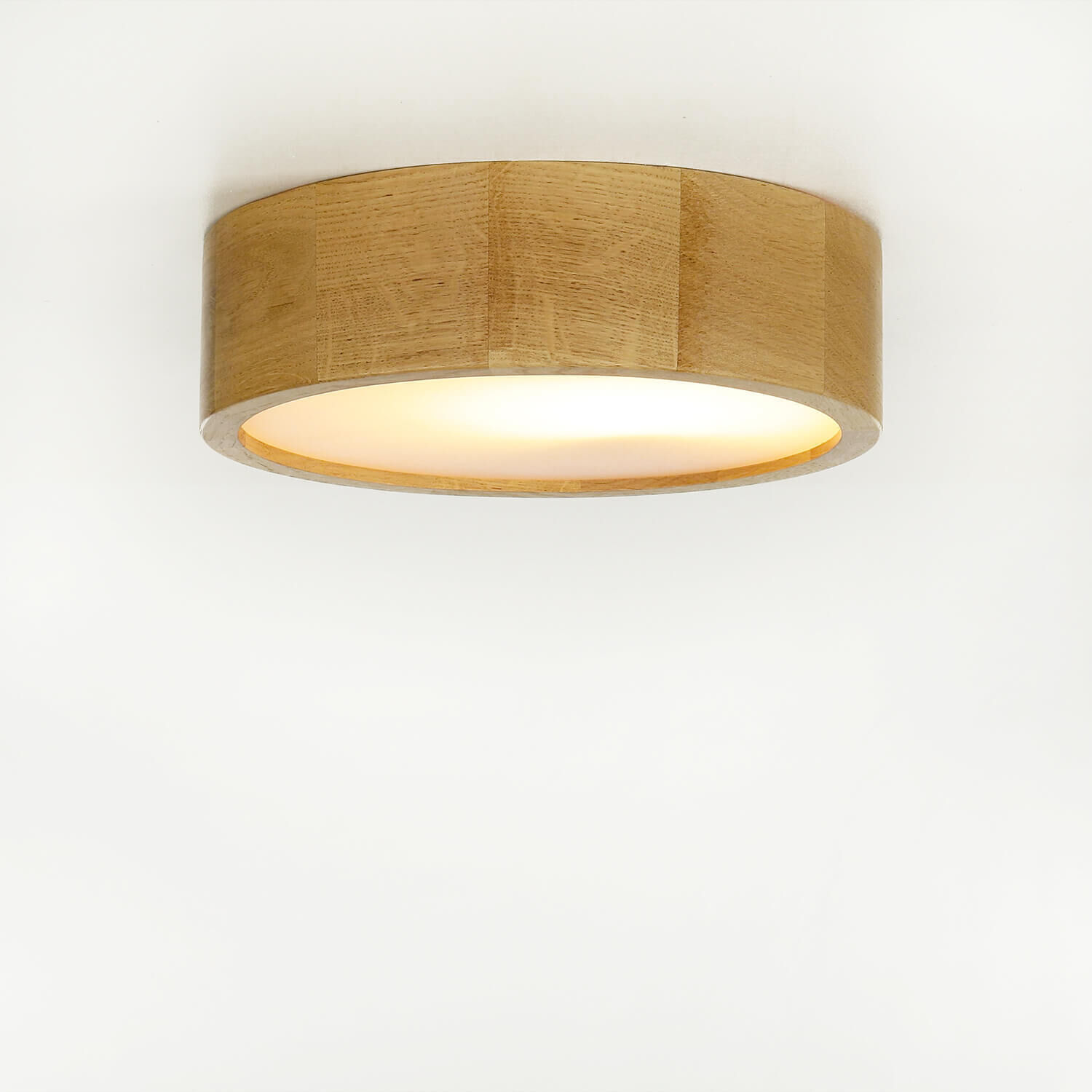 Deckenleuchte Wohnzimmer Eiche rund Holz Lampe