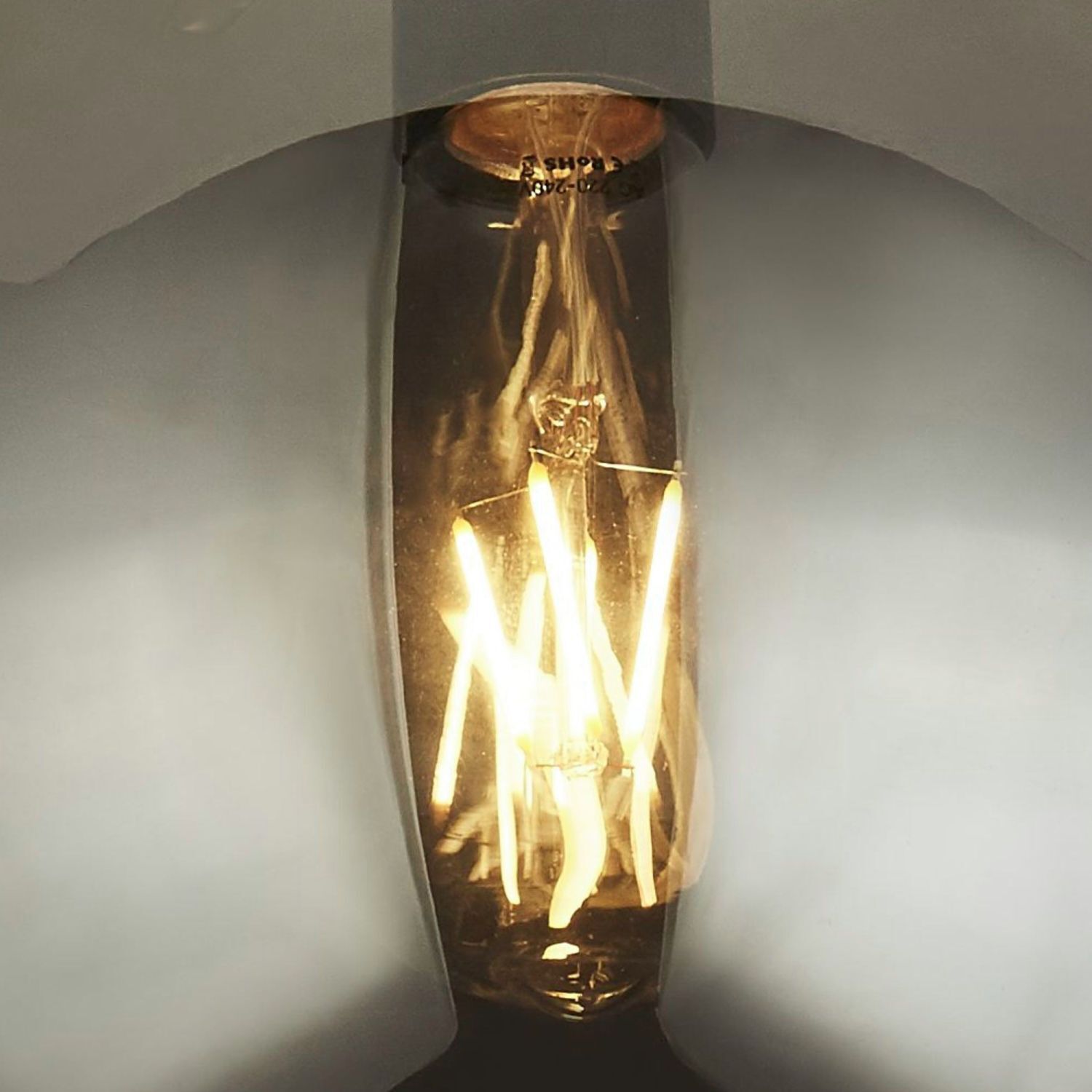 Deckenleuchte Kugelschirm Ø 25 cm Rauchglas Metall