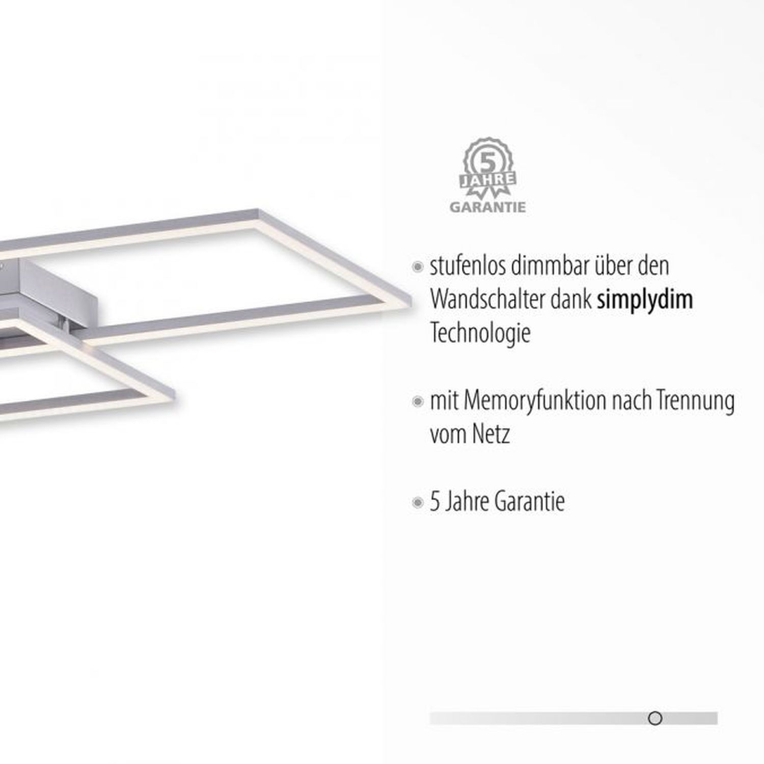 LED Deckenlampe dimmbar in Stahl 41 W 5400 lm Modern