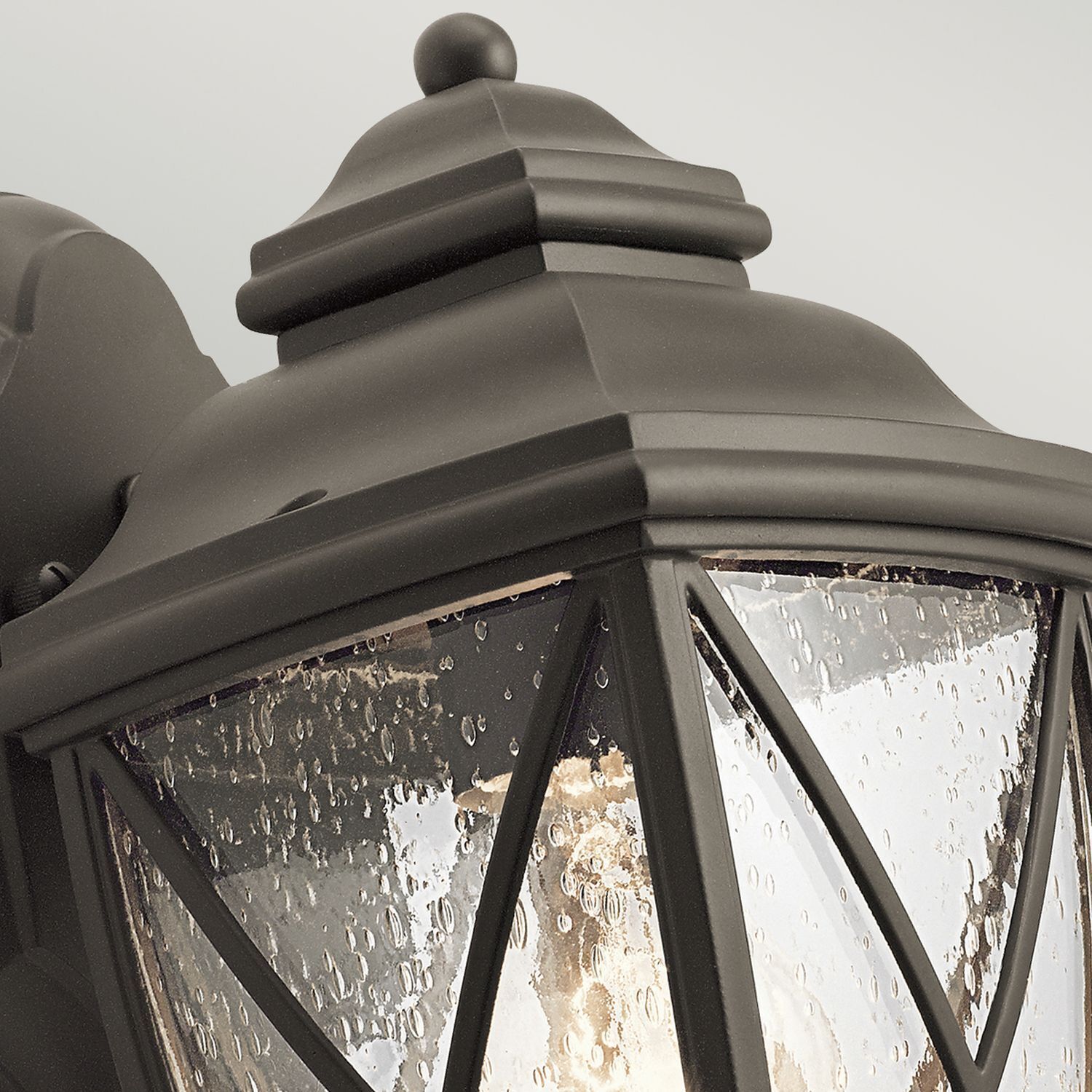 Außenleuchte IP44 in Bronze antik E27 Aluminium Glas Lampe