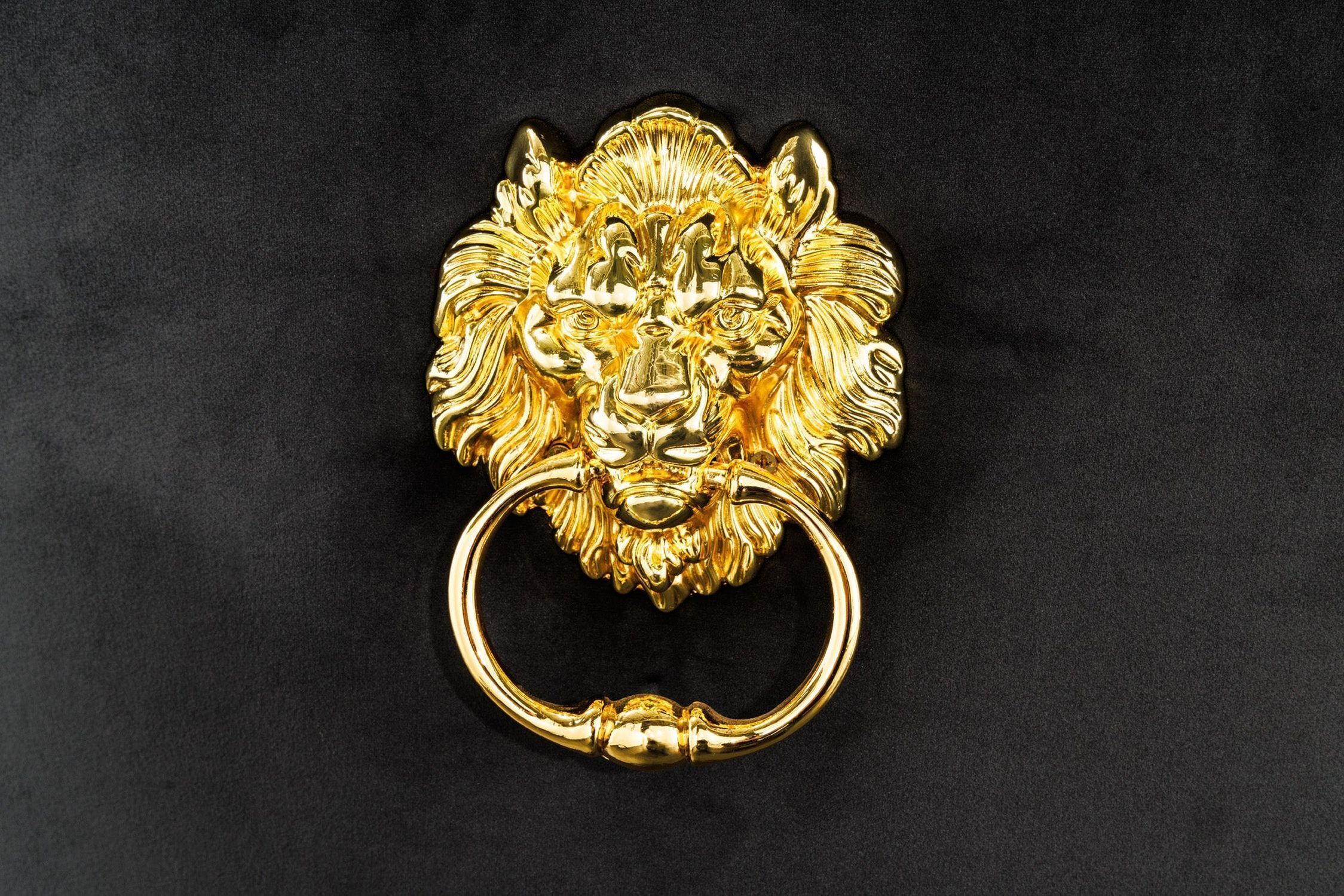 Esszimmerstuhl Samt Metall mit Griff Schwarz Gold Barock Gold, Griff, Zubehör, Medaillon, Anhänger