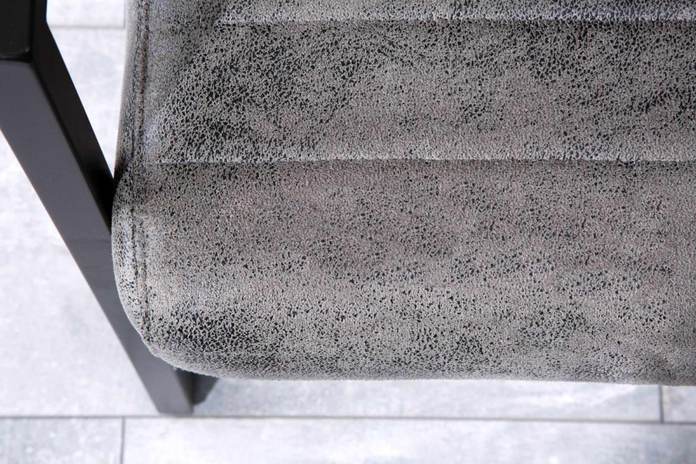 Sitzbank Microfaser Eisen 160 cm in Grau Schwarz