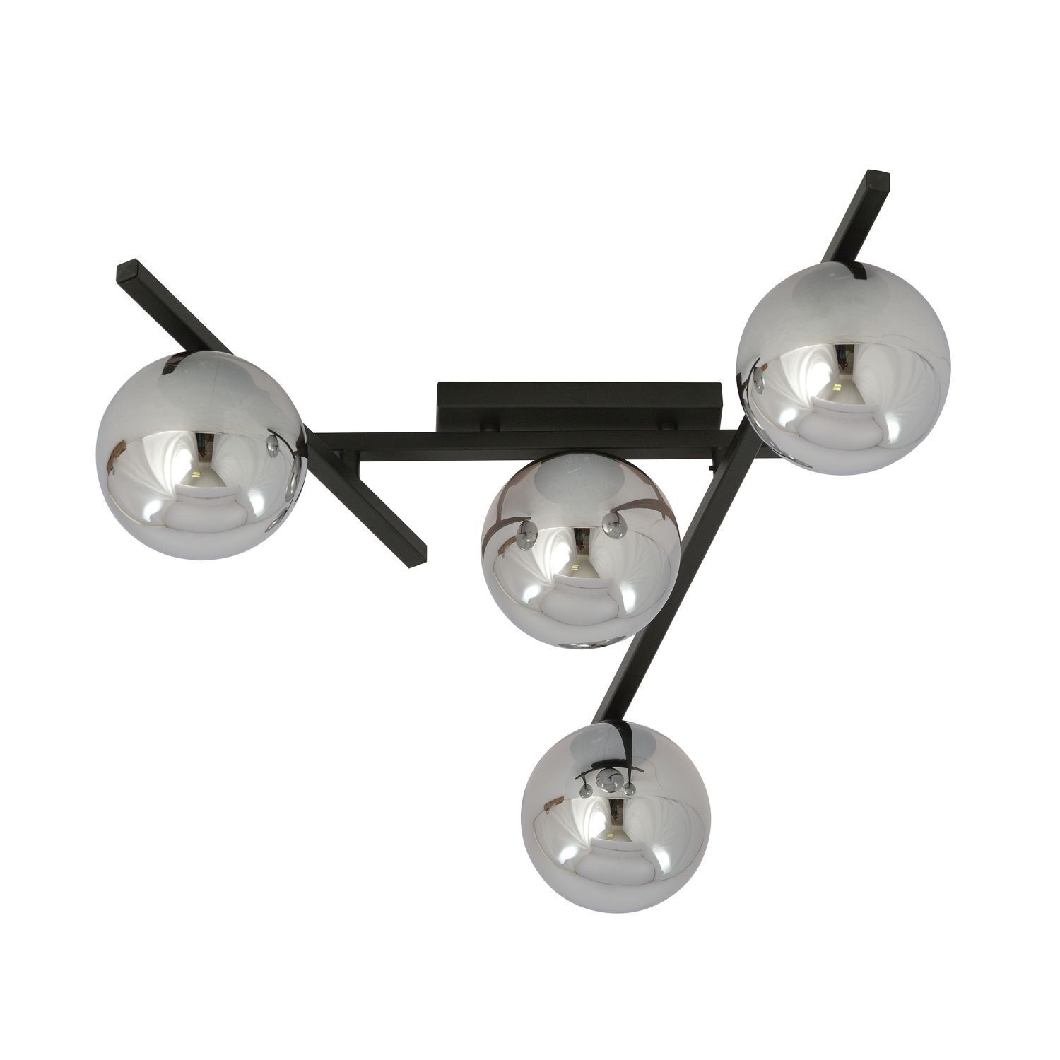 Deckenlampe Rauchglas Metall 63 cm lang E14 4-flammig