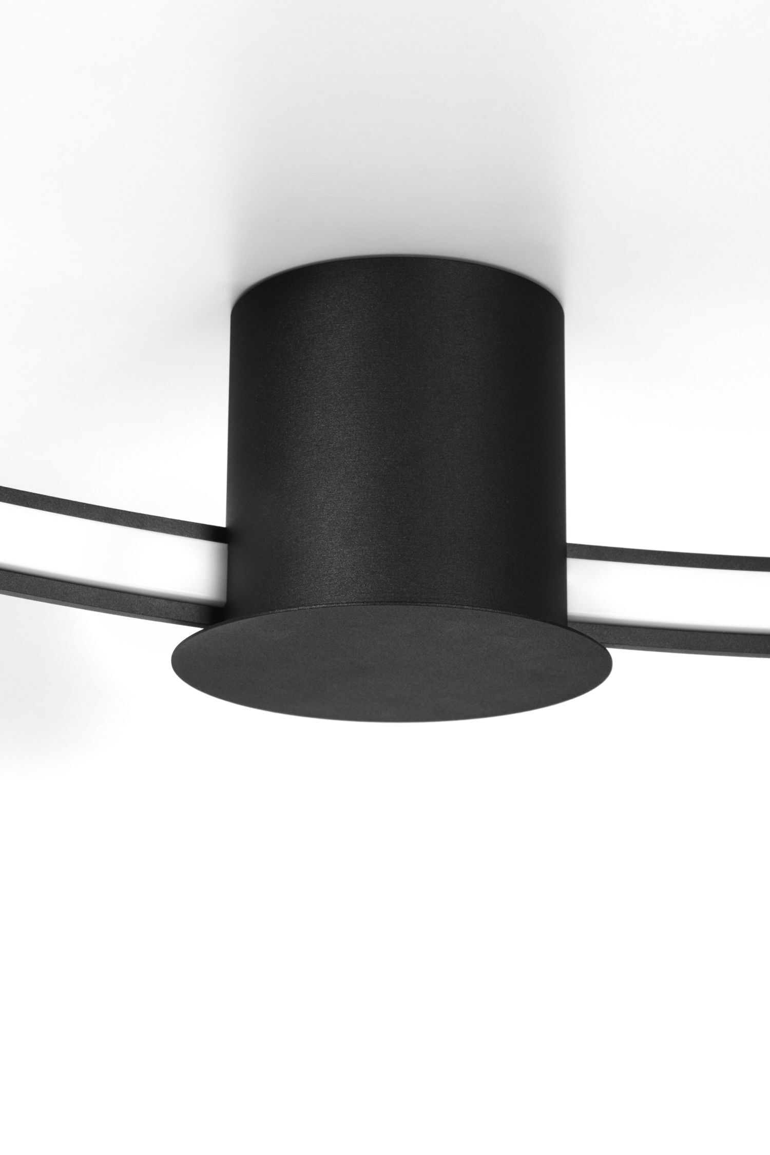 LED Deckenleuchte rund Ø 55 cm 3000 K Schwarz Metall Ring