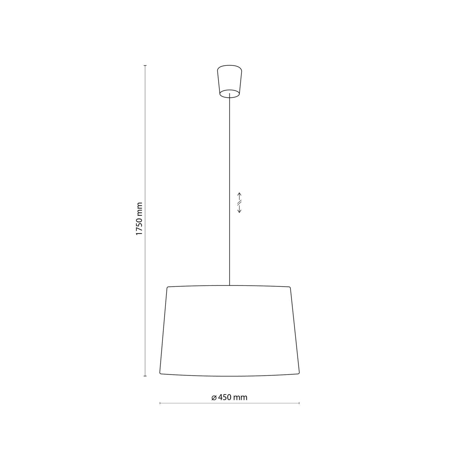 Pendelleuchte Stoff Ø 45 cm Weiß höhenverstellbar Modern Lampe