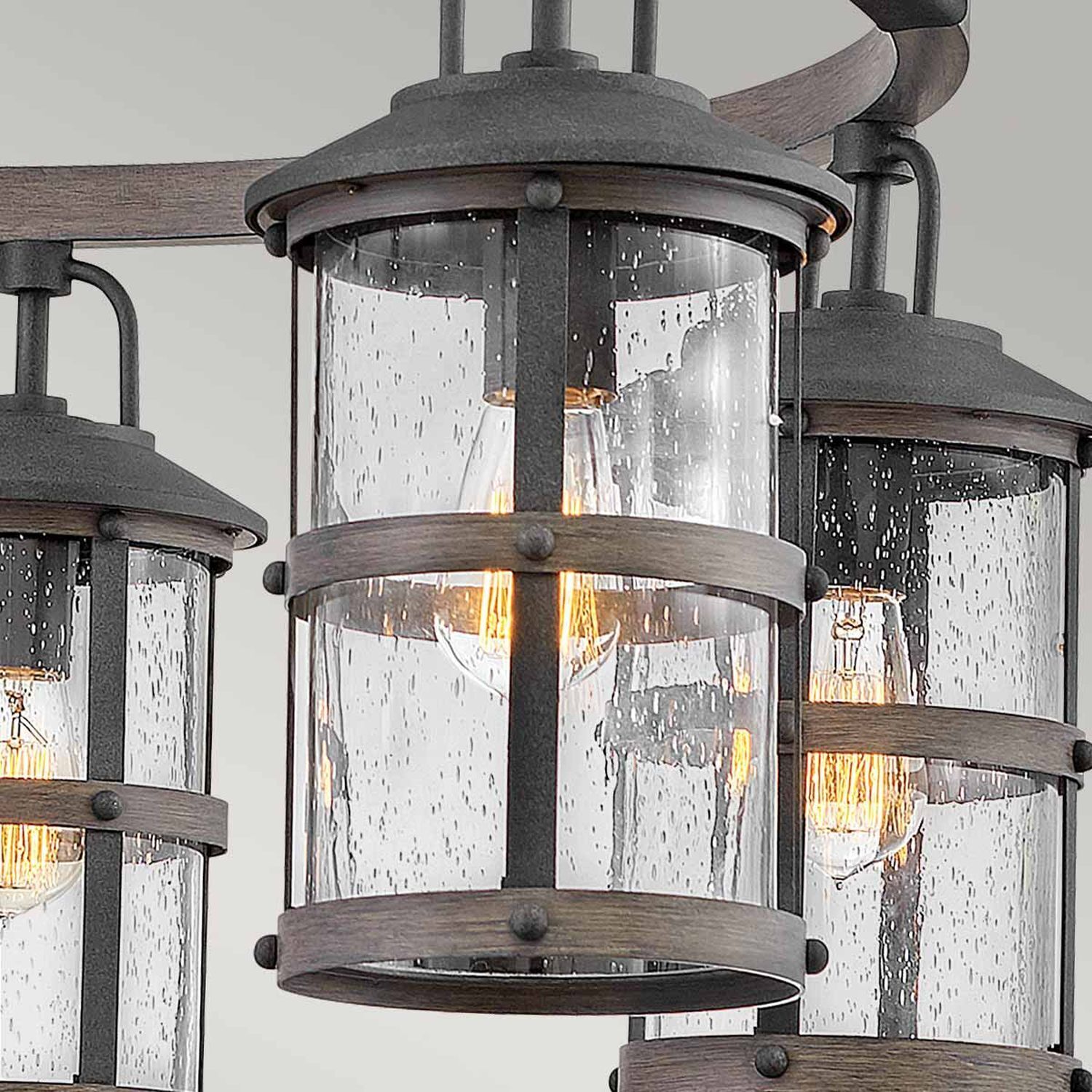 Hängeleuchte außen rund Ø 94,9 cm Glas Alu E27 IP44