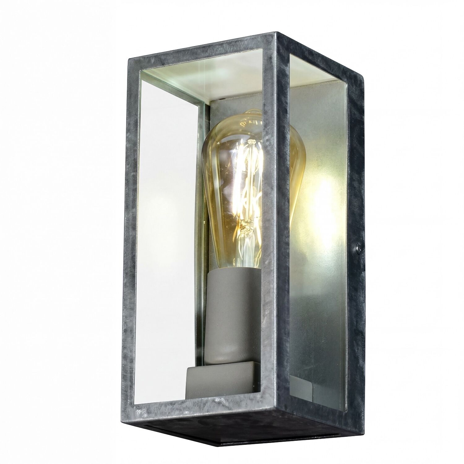 Wandleuchte, Metall, Glühlampe, Grau/Metall, Gehäuse