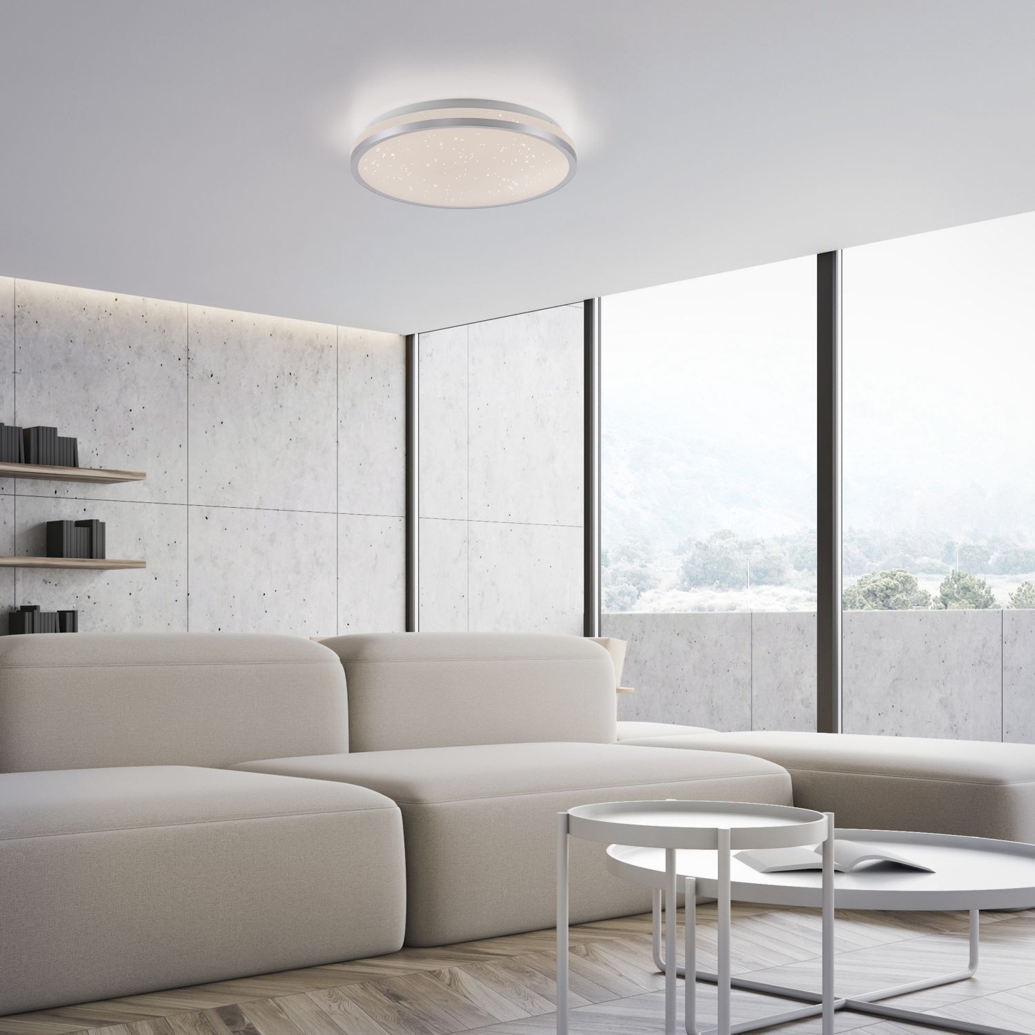LED Deckenleuchte Sternenhimmel Silber 1380 lm dimmbar
