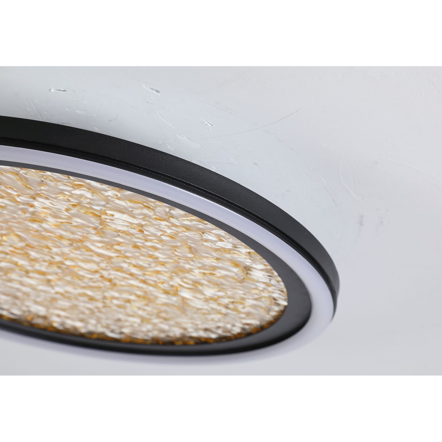 LED Deckenlampe in Schwarz Gold Metall 21 W Ø30 cm rund Essen, Würzen, Sesam