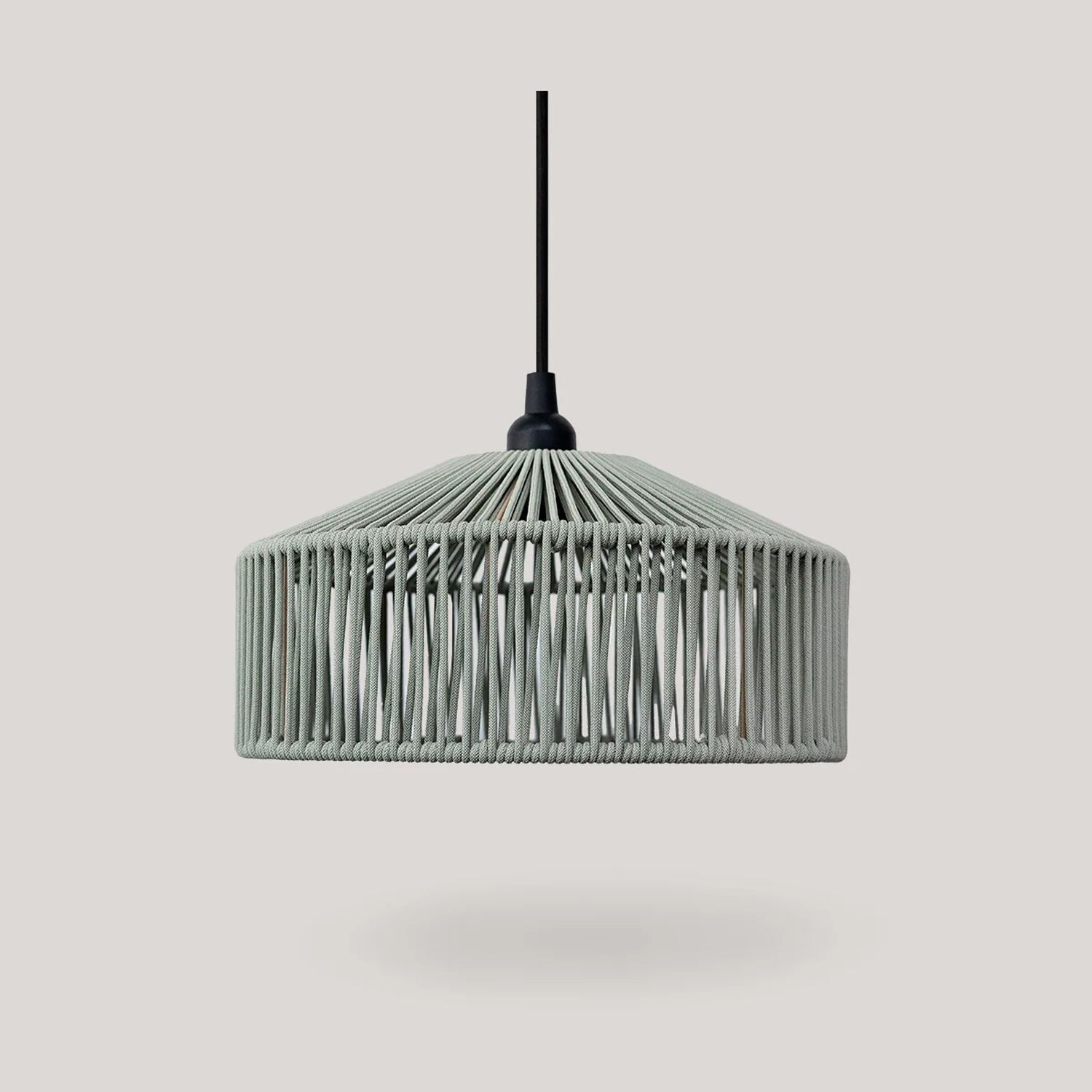 Pendelleuchte außen IP54 Seil Lampenschirm E27 Ø 30 cm Grün Lampe, Kronleuchter