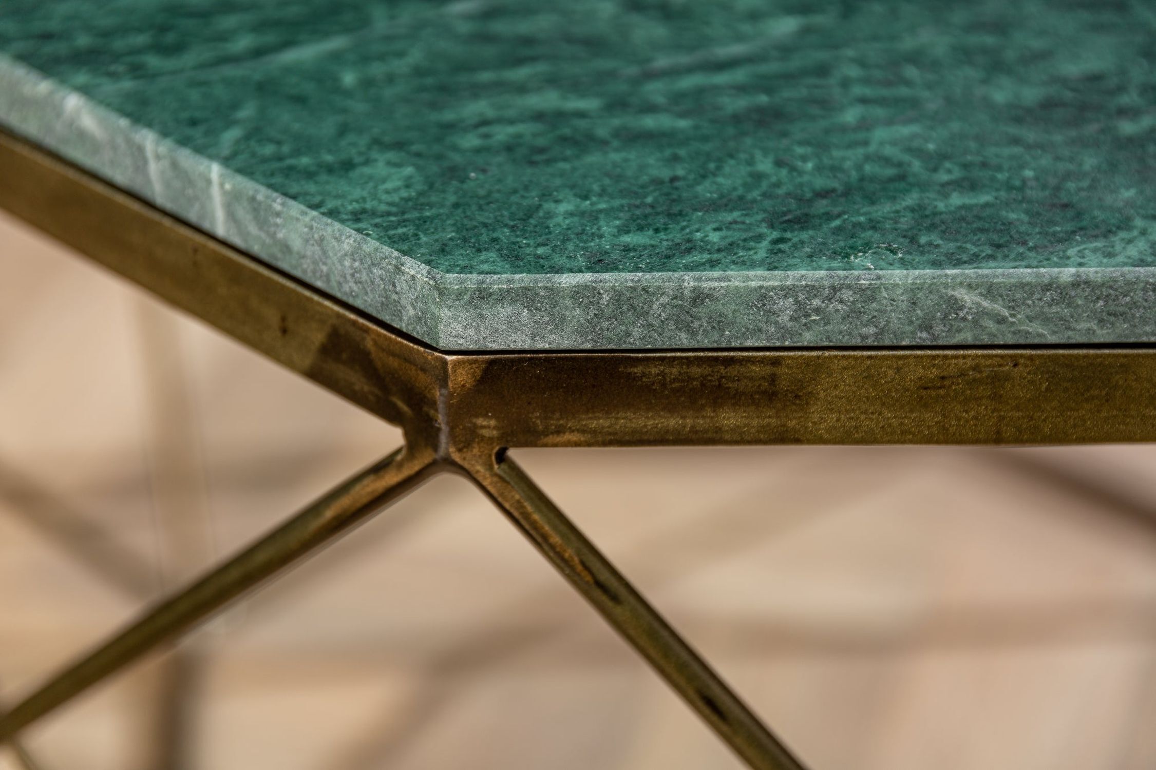 Couchtisch Marmor Metall in Grau Schwarz 70 x 70 cm