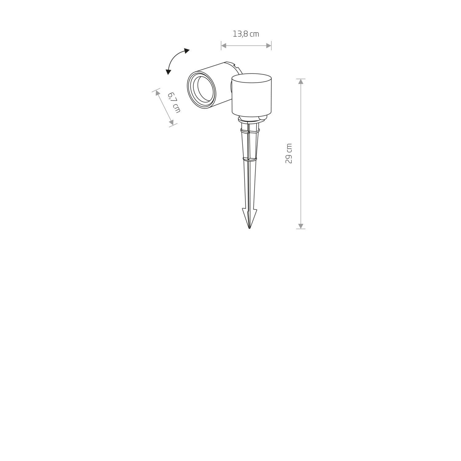 Gartenstrahler Erdspieß IP54 GU10 Schwarz Alu Glas verstellbar