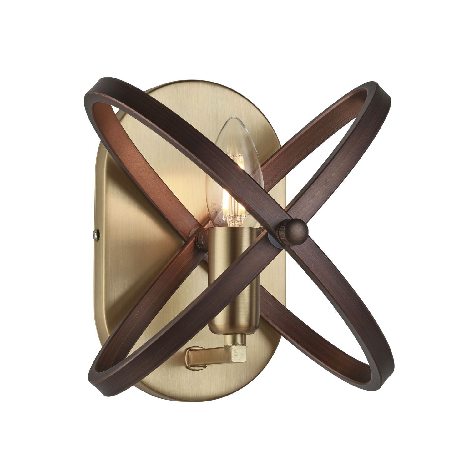 Wandlampe Rustikal B: 23 cm klein Metall in Bronze Braun