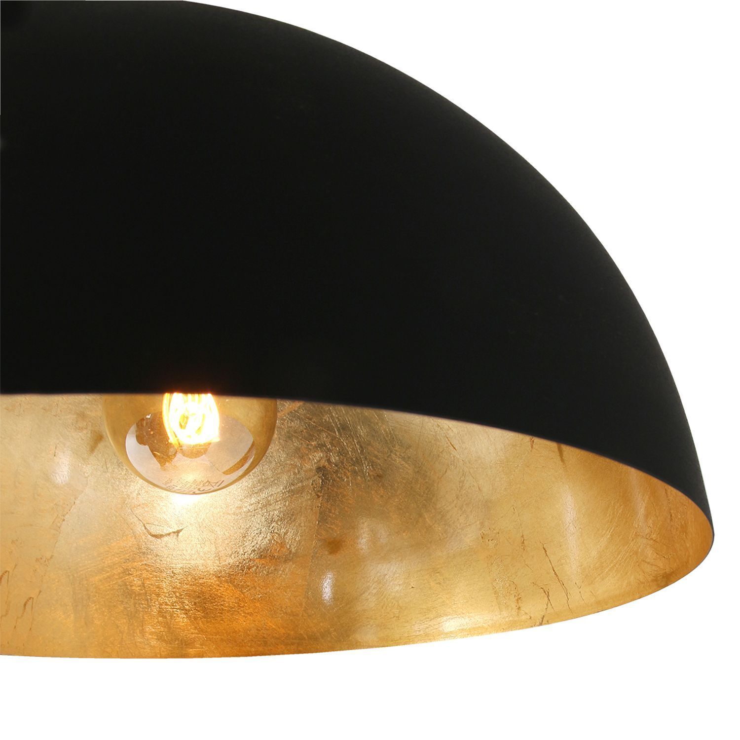 Lange Hängelampe Metall in Schwarz Gold 140 cm E27