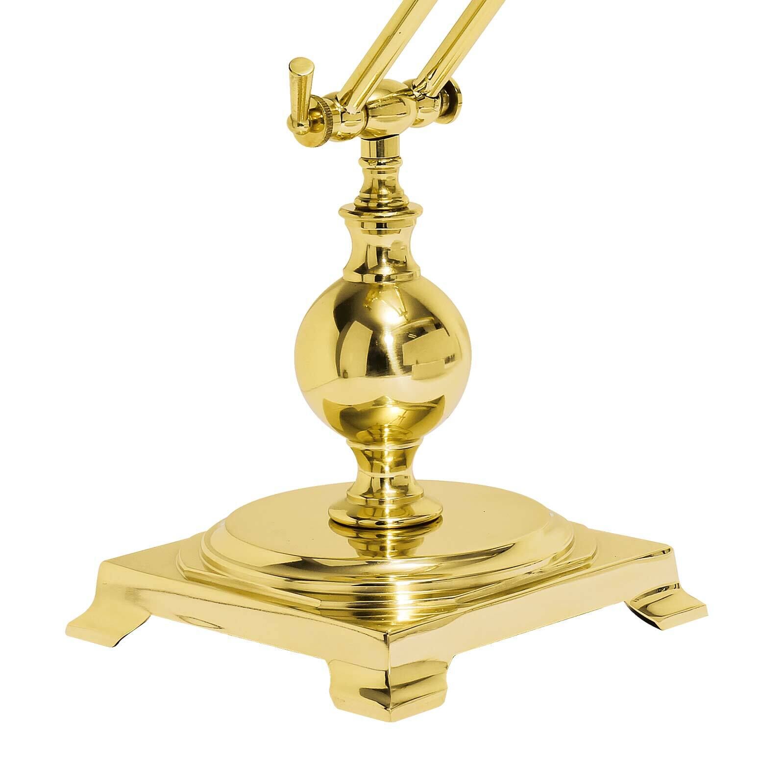 Bankerlampe Messing poliert E14 H: 43 cm Jugendstil
