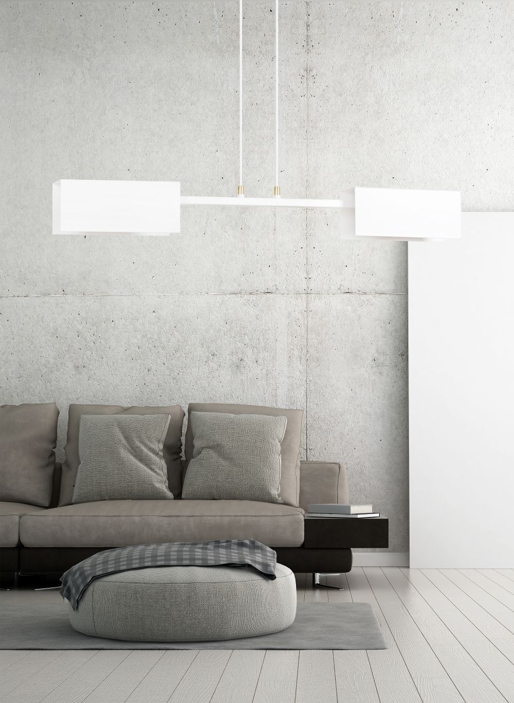 Hängeleuchte Metall Weiß Modern Design 2x E27