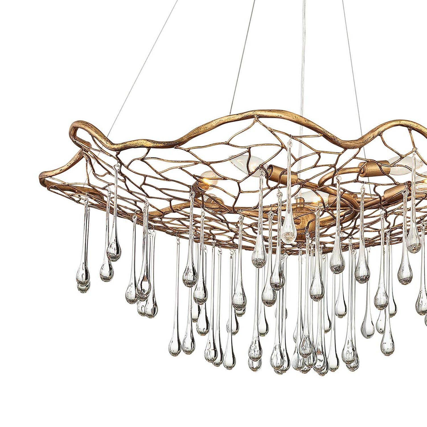 Hängelampe Metall Kristall 91,4 cm breit H: max. 336,6 cm Leuchter, Lampe