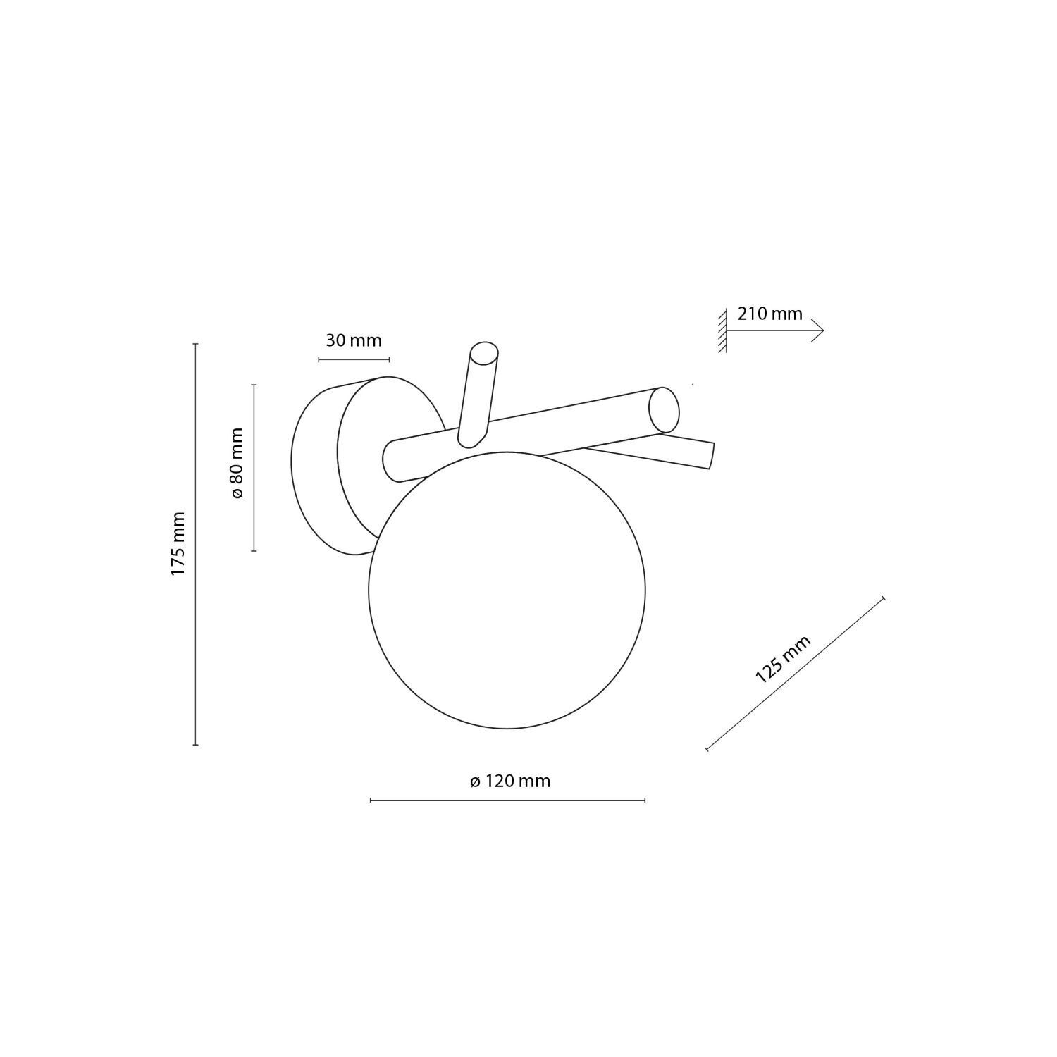 Wandhalter, Wandlampenhalter, Wandarm, Metall, Rohrinstallation