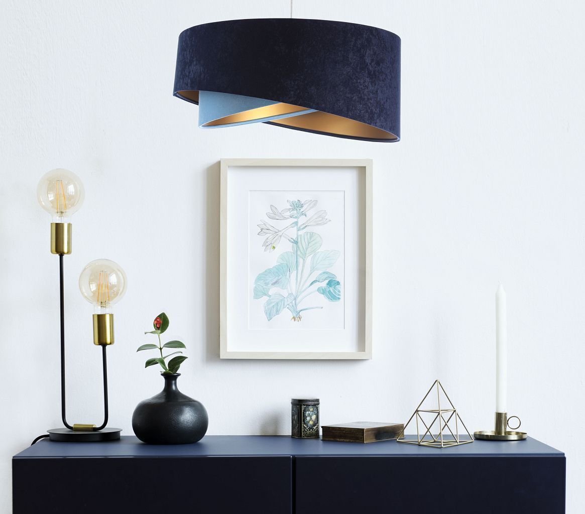 Hängeleuchte Stoff rund Ø 50 cm Velours Optik Modern MARLON Lampe, Kerze