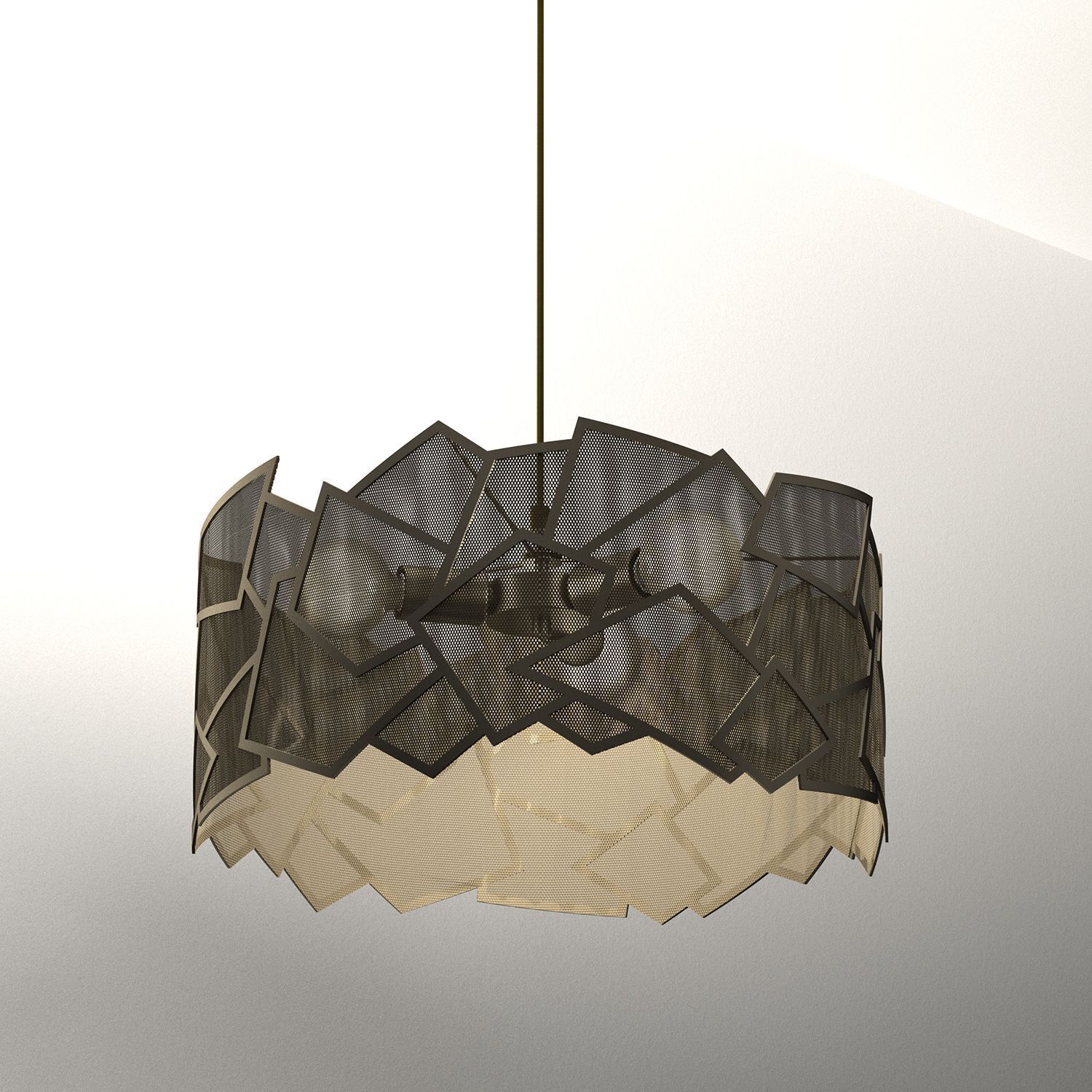Moderne Pendelleuchte in Gold B:49,5 cm E27 dekorativ