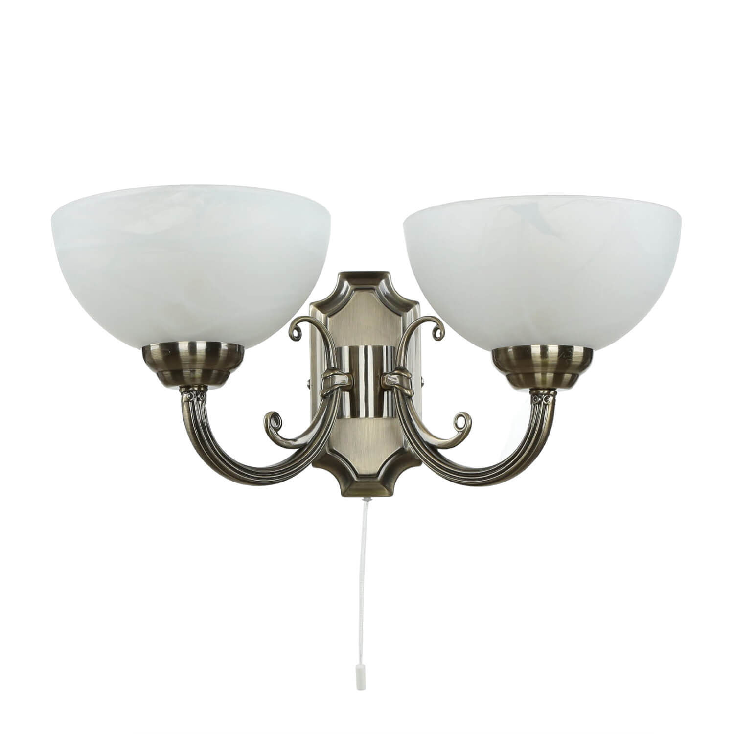 Wandleuchte MARLENE mit Glasschirm Weiß Bronze Leuchte, Lampe